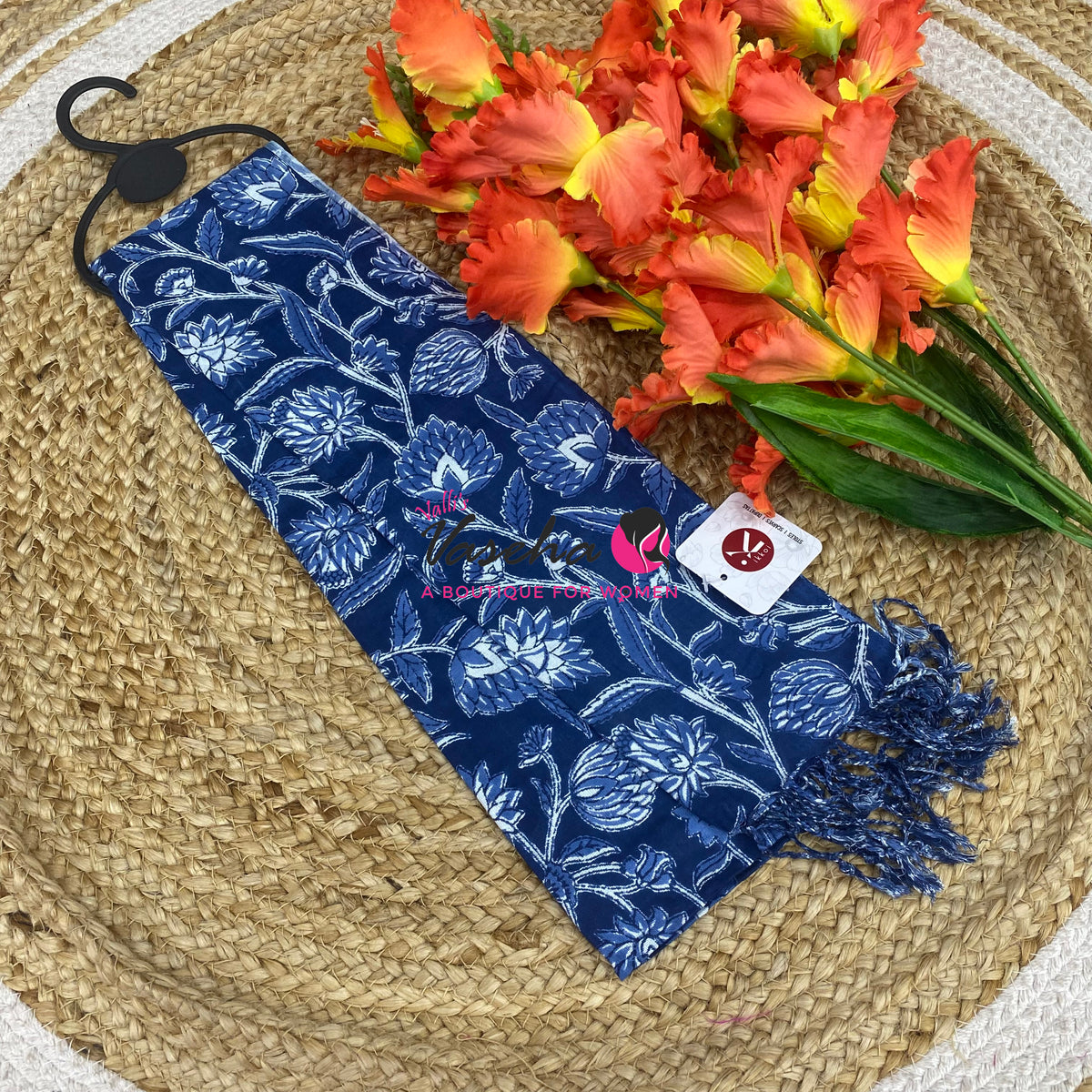 Stoles & Dupattas - Indigo Blue print - VVSD001