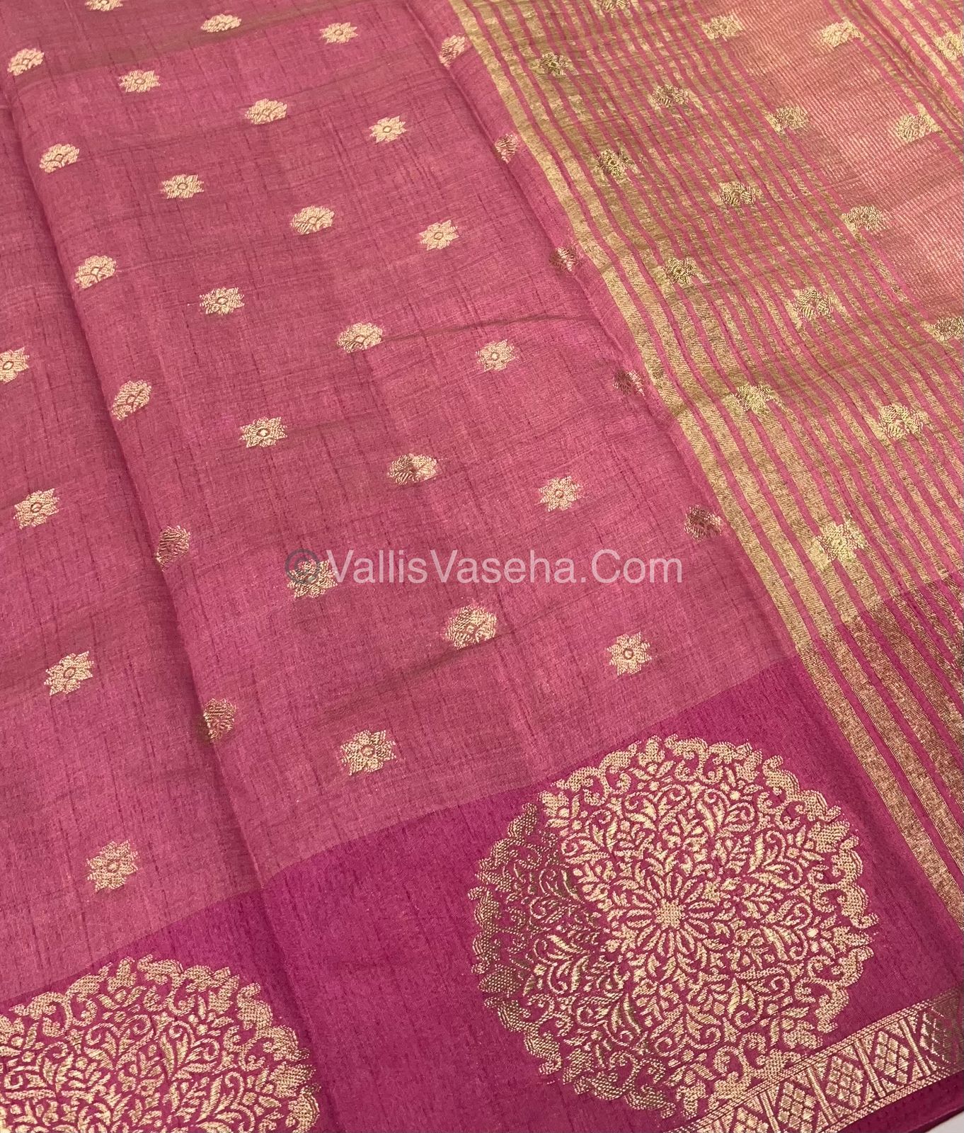 Semi Tussar Silk Saree - Onion Pink shade - VVSTS035