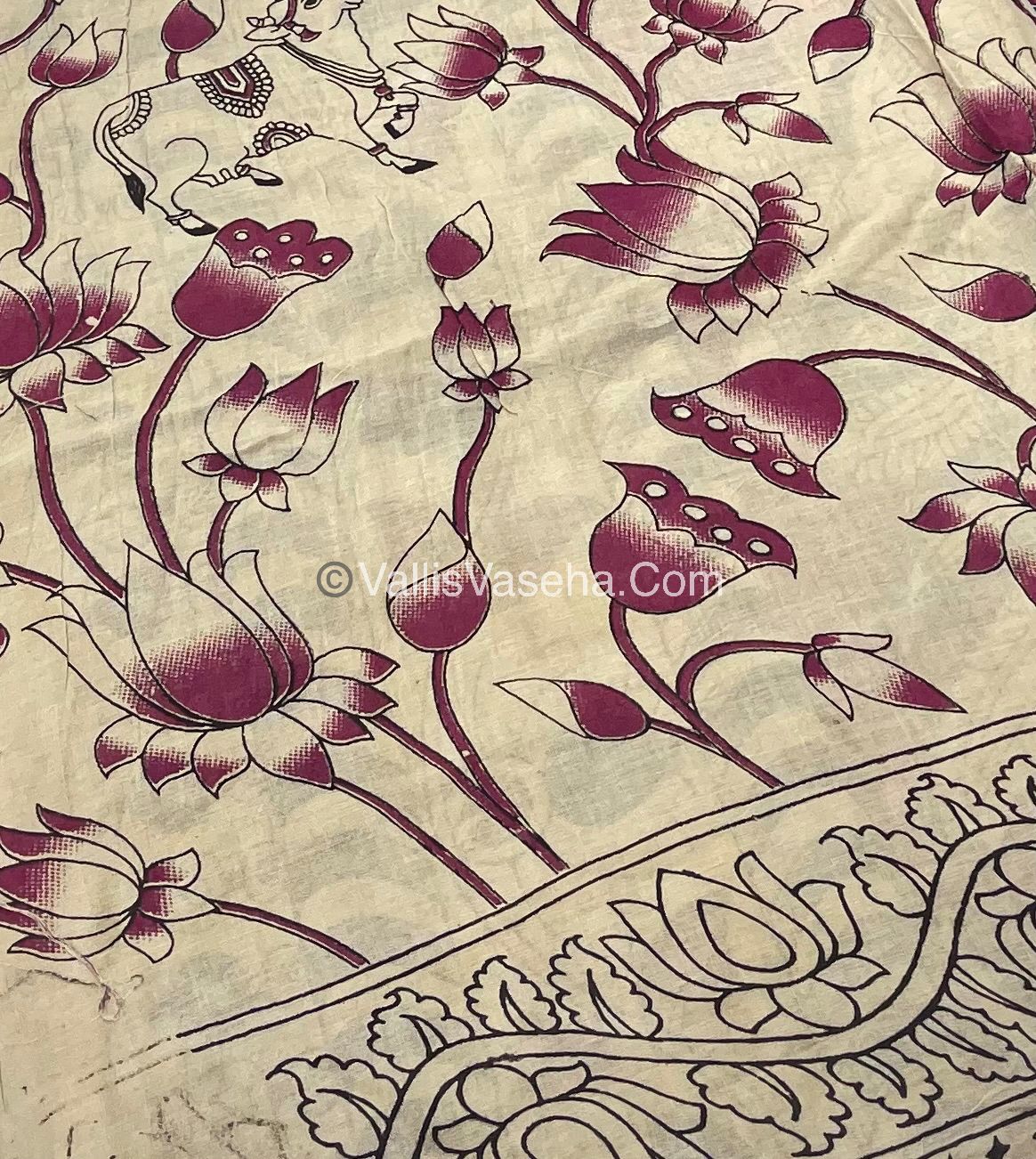 Pure Kalamkari Cotton Saree - VVPKC001
