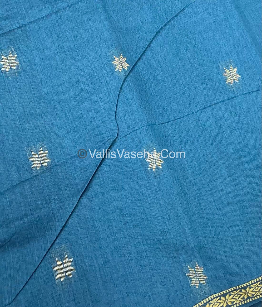 Semi Maheshwari Silk Cotton Saree - VVMSC002