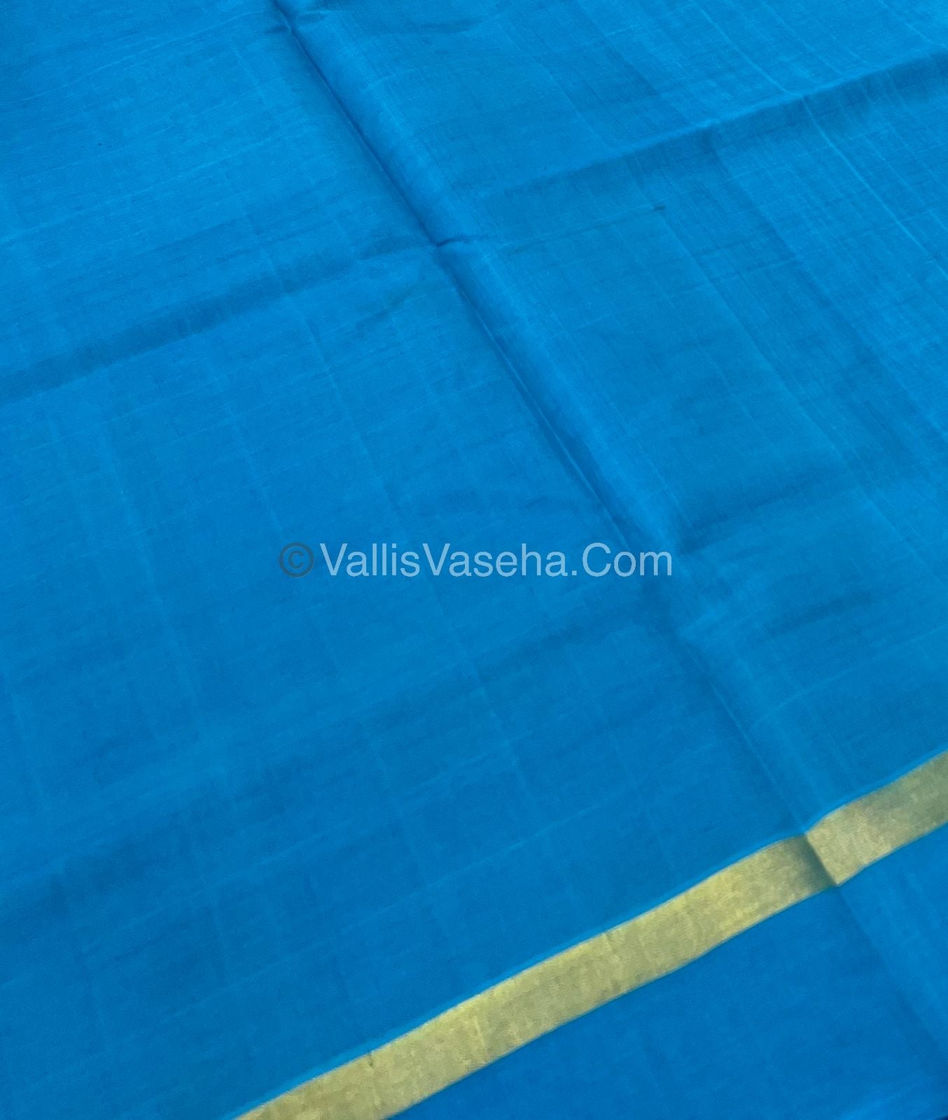Pure Silk Cotton Sarees - Blue With Blue - VVPSC003