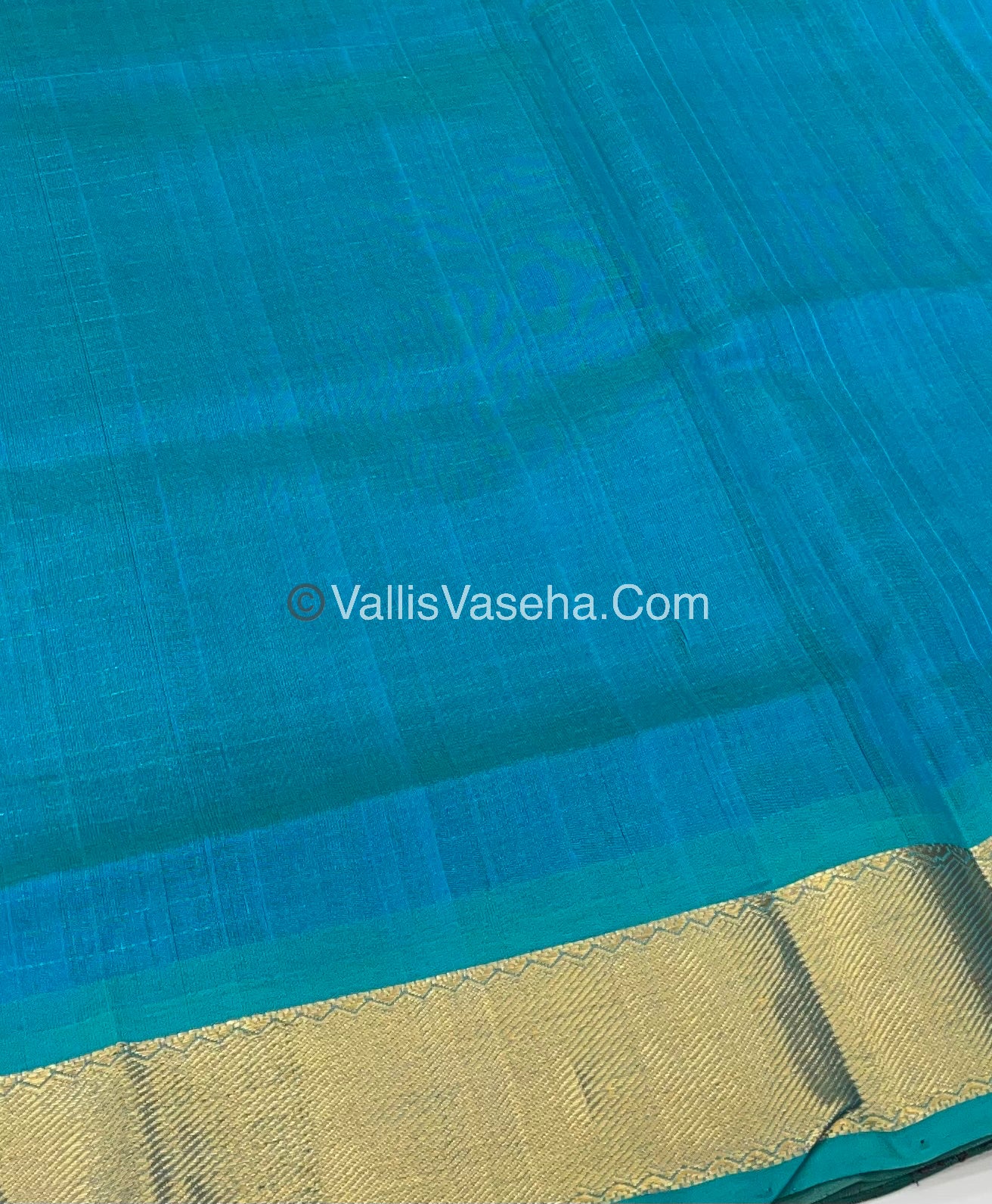 Pure Silk Cotton Saree - Mayil & Chakkaram Design - Brownish Maroon with Turquoise Blue Combo - VVMC002