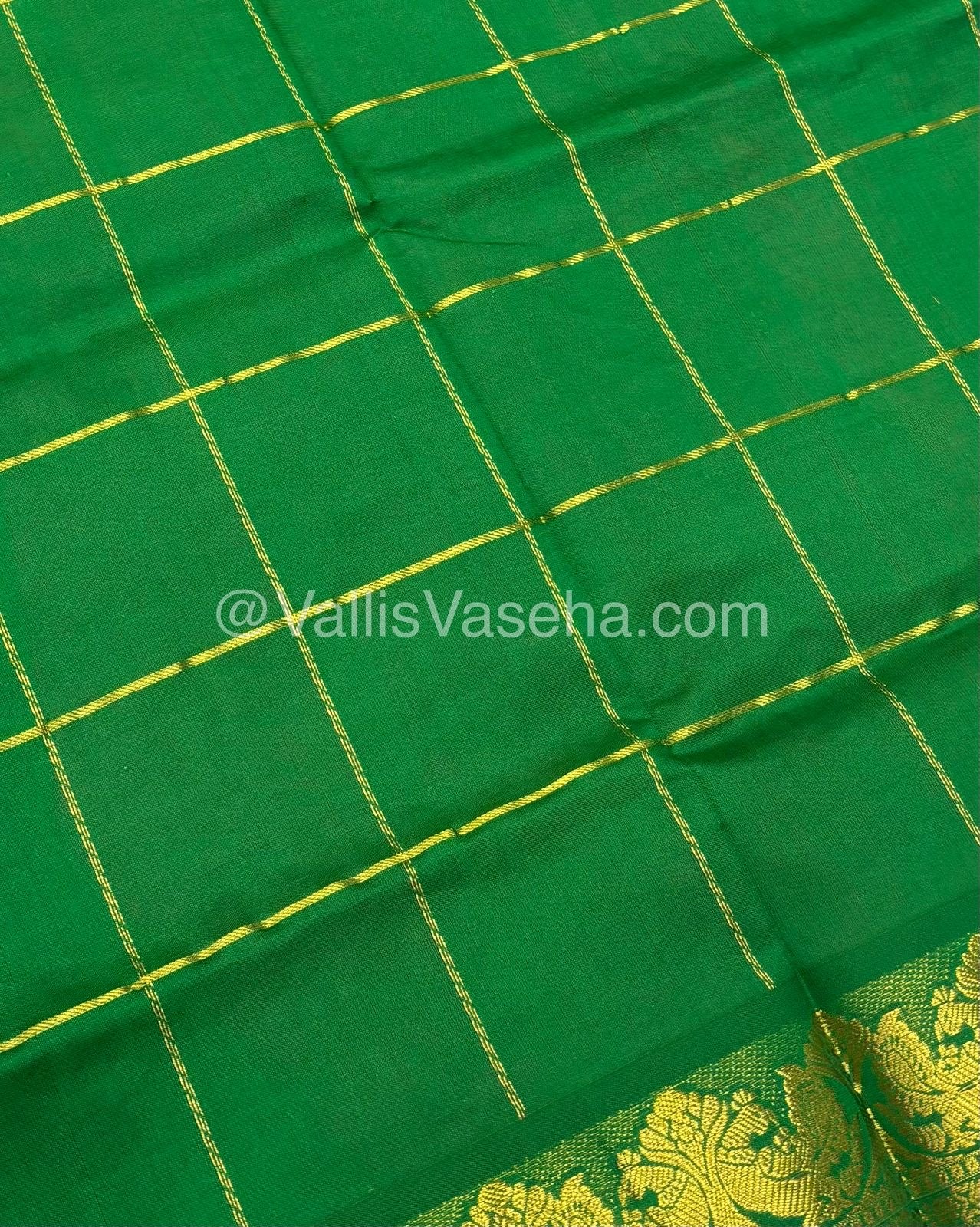 Semi Silk Cotton Saree - Pink with Green shade - VVSSC002