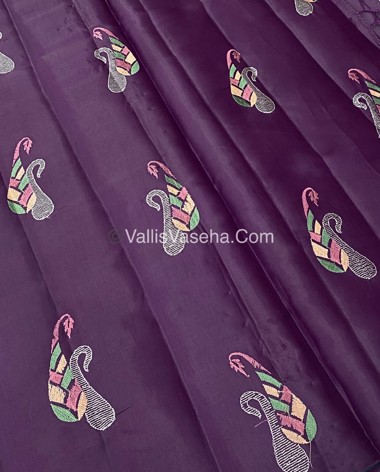 Butter Silk - Purple  & peacock green Combo - VVBS002