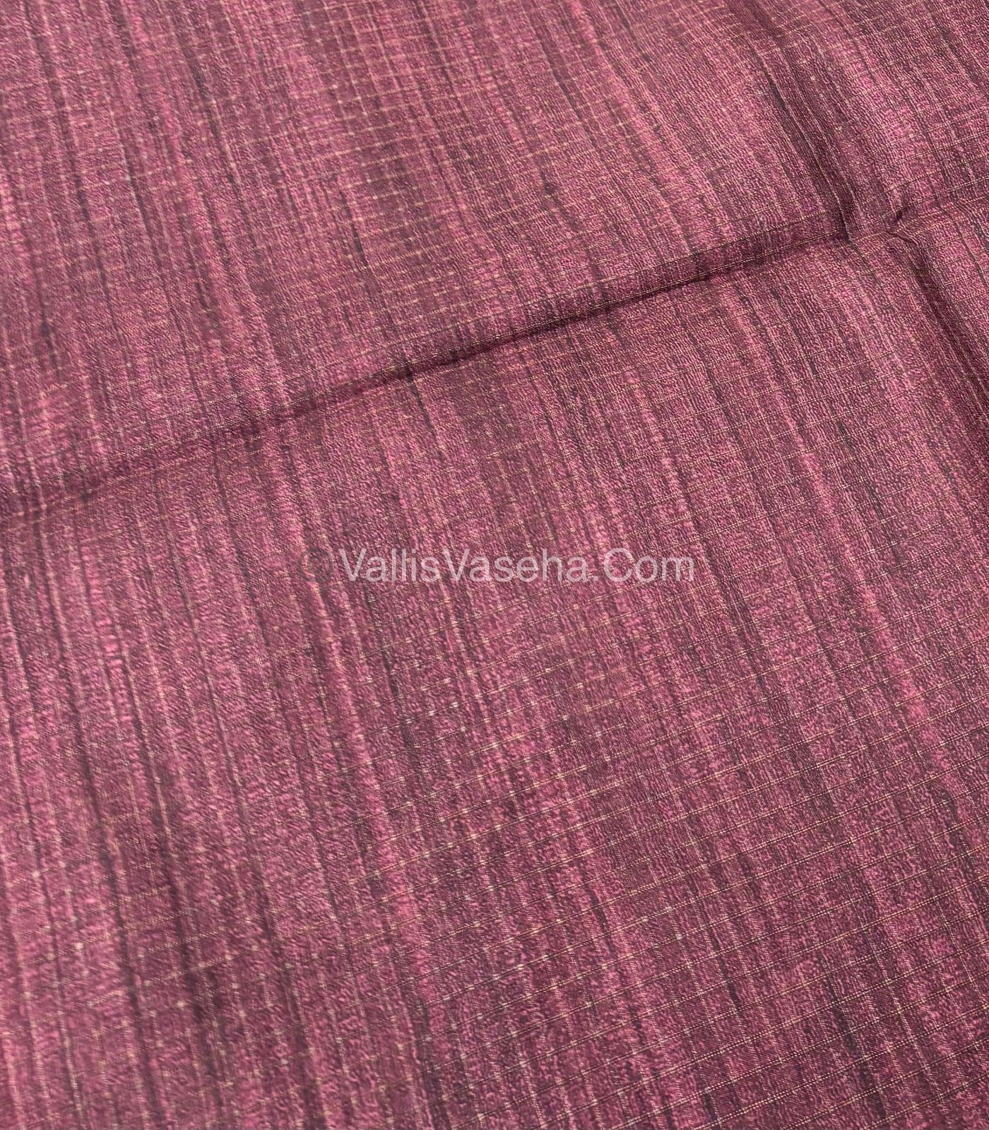 Art Tussar / Art Silk - Blue & Maroon Shade - VVATS002