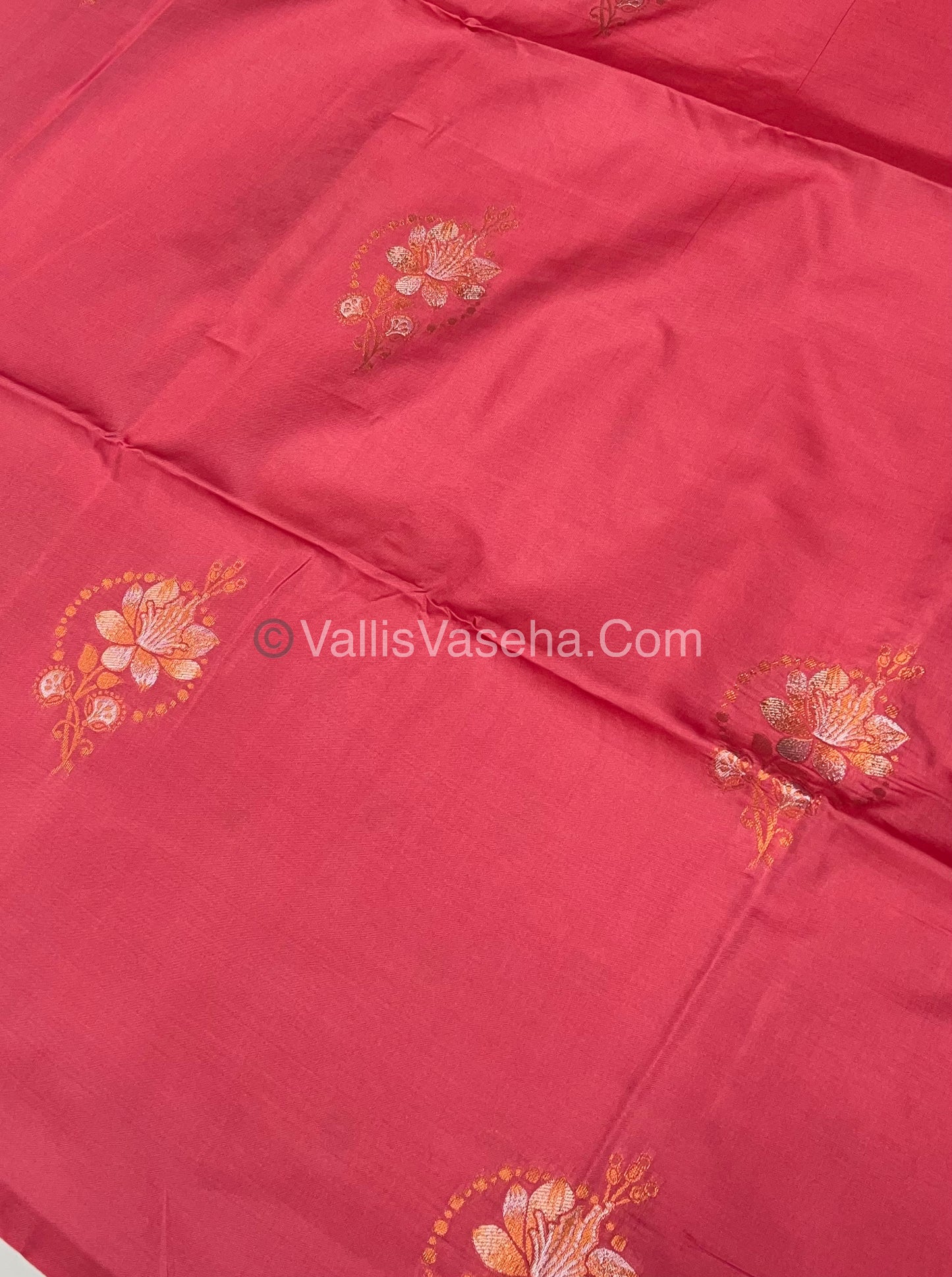 Semi Soft Silk - Border less - Peachish Pink Shade -VVSSS007