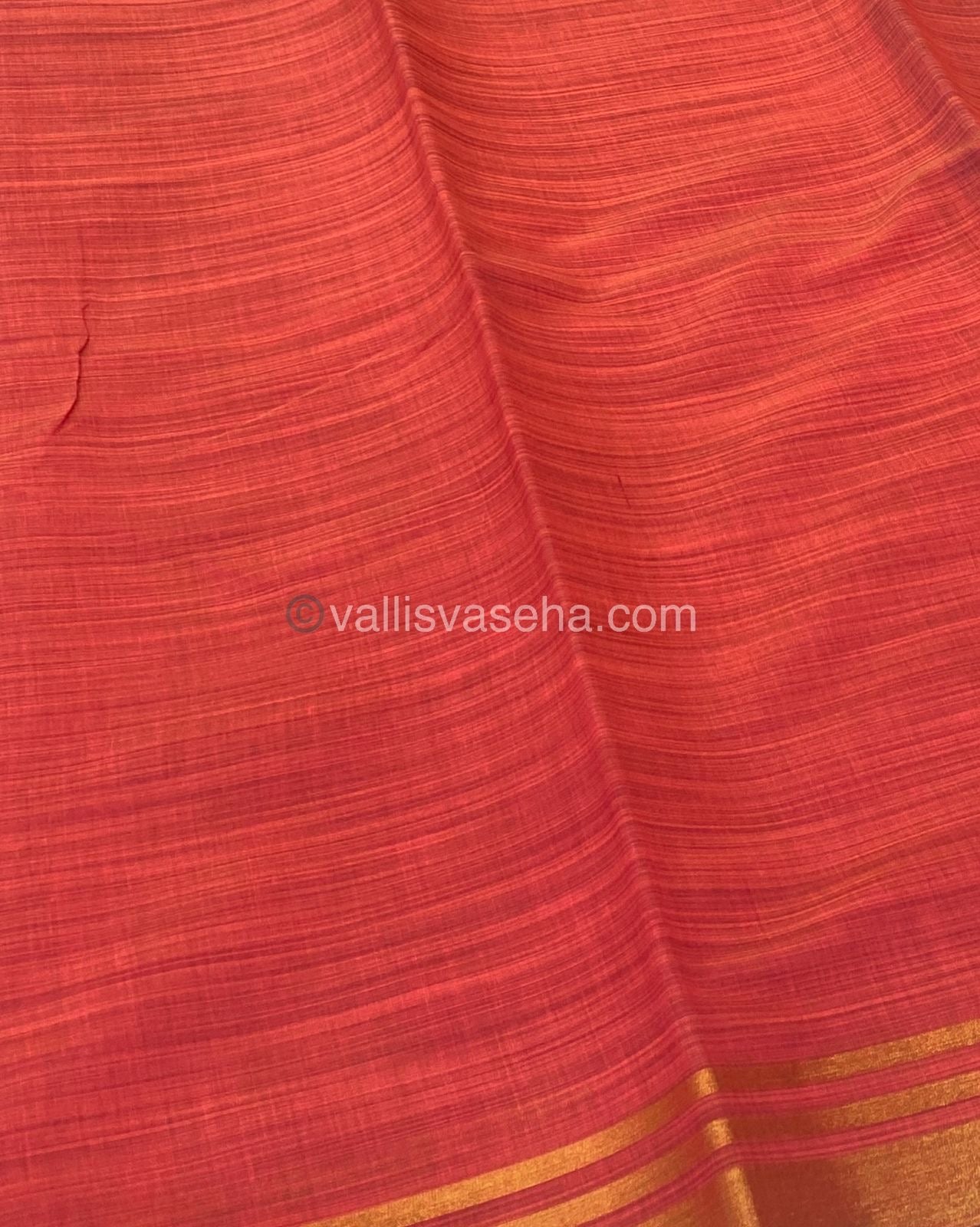 Mixed Cotton Saree | Peach And Blue| Happy sale | 30% less - VVHS005