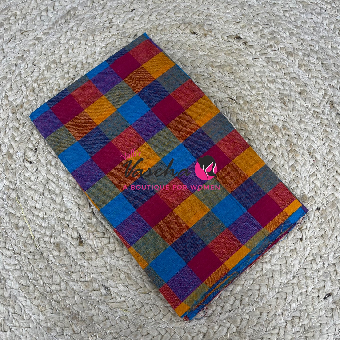 Blouse Bit - Pure Cotton - Multi Checks - 1 mtr - VVBB001