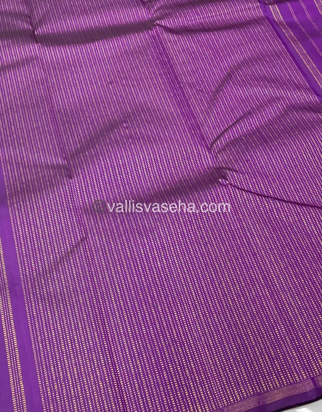 Pure Kanchipuram Silk Saree - Love Birds Design Border - Purple Shade - VVPS006