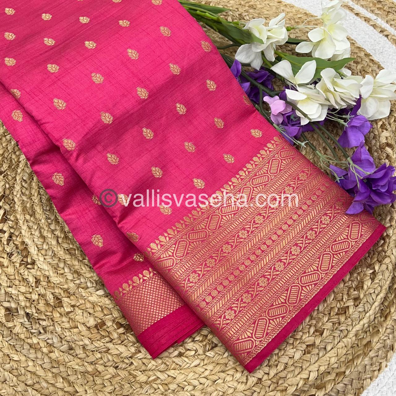 Semi Tussar Silk Saree - Dark Peach Shade - VVSTS008
