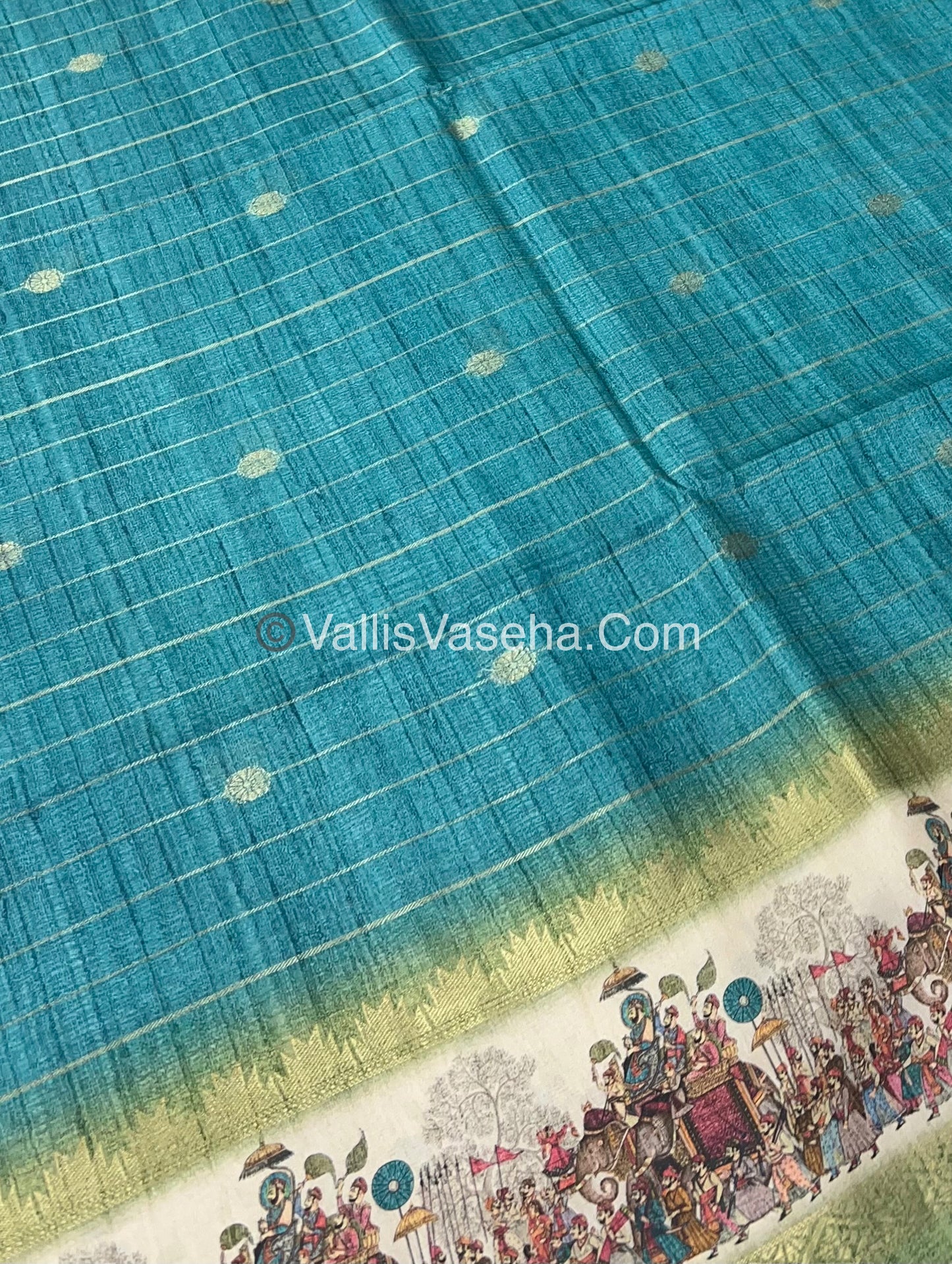 Semi Chanderi Saree - checks pattern - VVSCS004