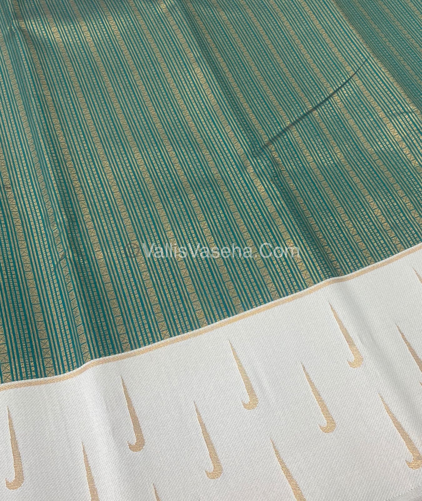 Kanchi Semi Silk - Ramar Blue with Cream VVKSS001