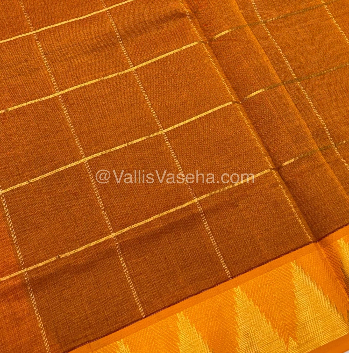 Semi Silk Cotton Saree - Purplish Wine with mustard Shade - VVSSC002