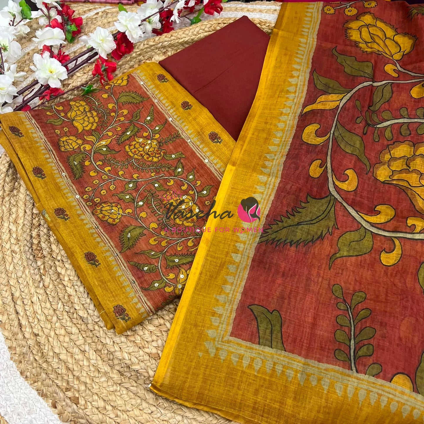 Unstitched Kalamkari Salwar Material | VVUSM030
