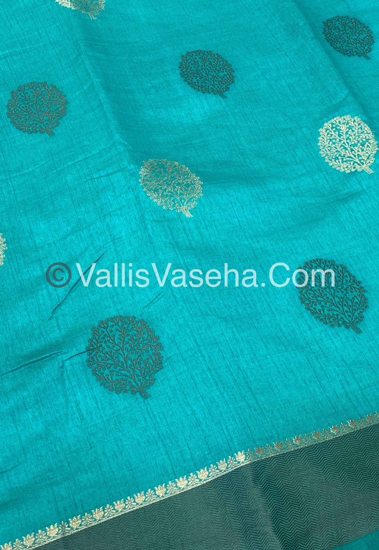 Semi Tussar Silk Saree - Ramar blue shade - VVSTS009