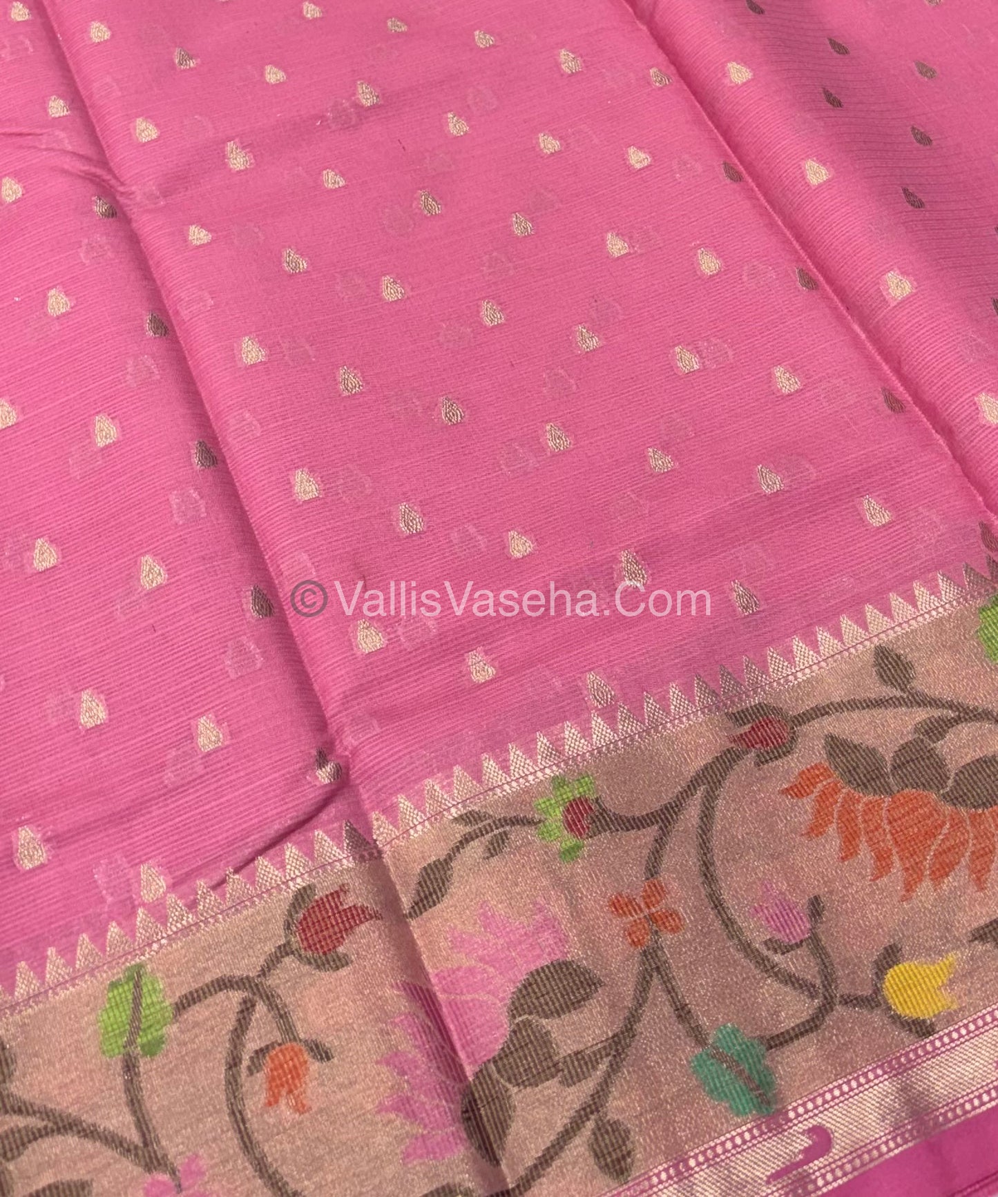 Kota Saree - Paithani Border - Pink with Pink - VVKPS001