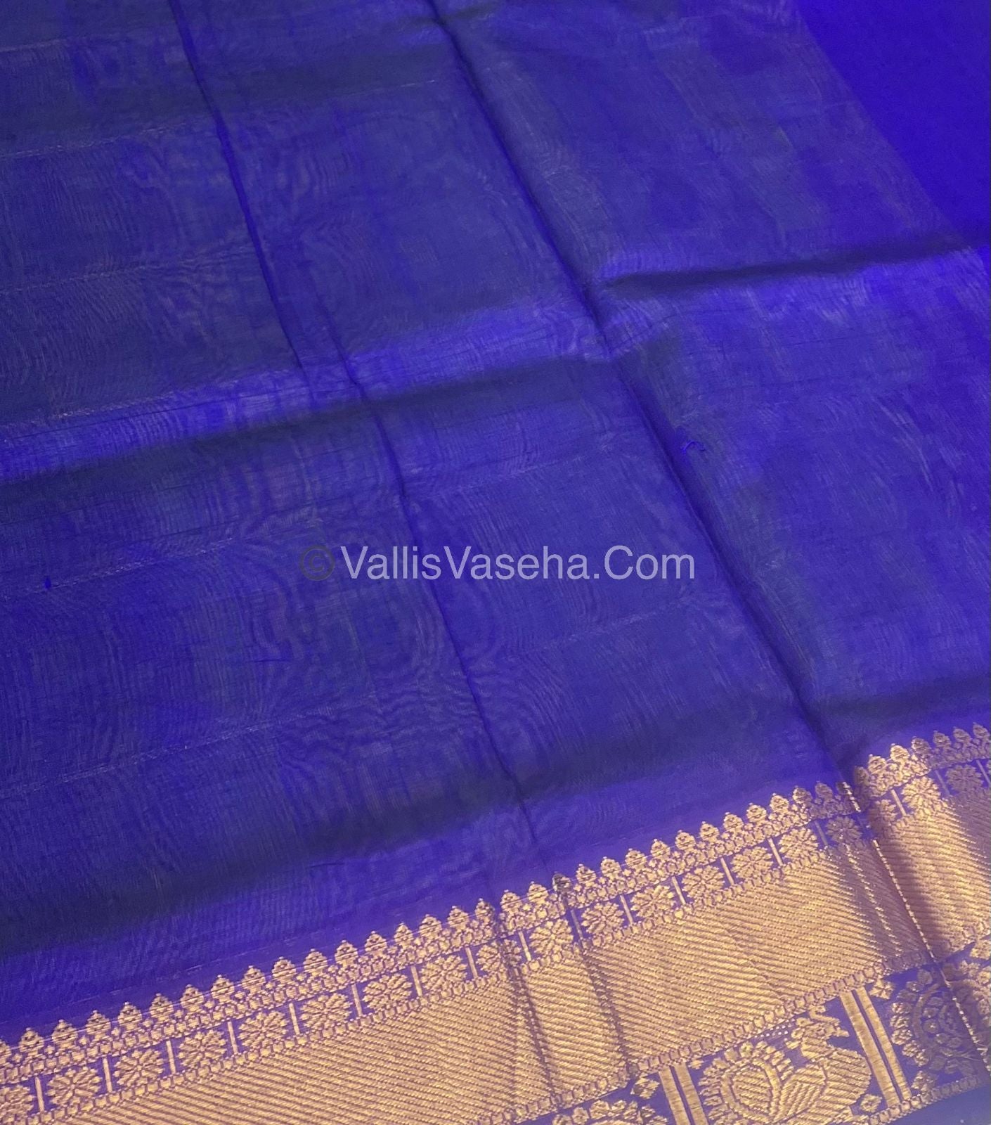 Pure Silk Cotton Saree - Mayil & Chakkaram Design - Lemon Green with Blue Shade- VVMC001