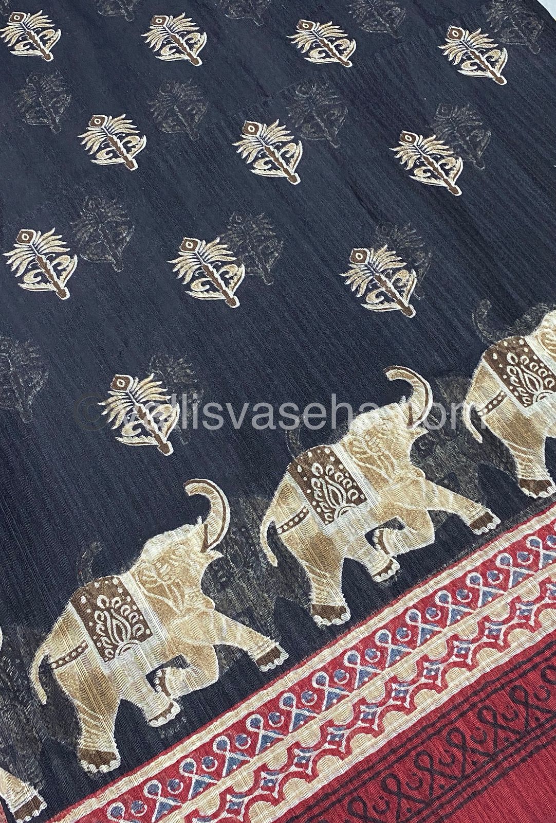 Jute Mixed Cotton Saree | VVJCS001