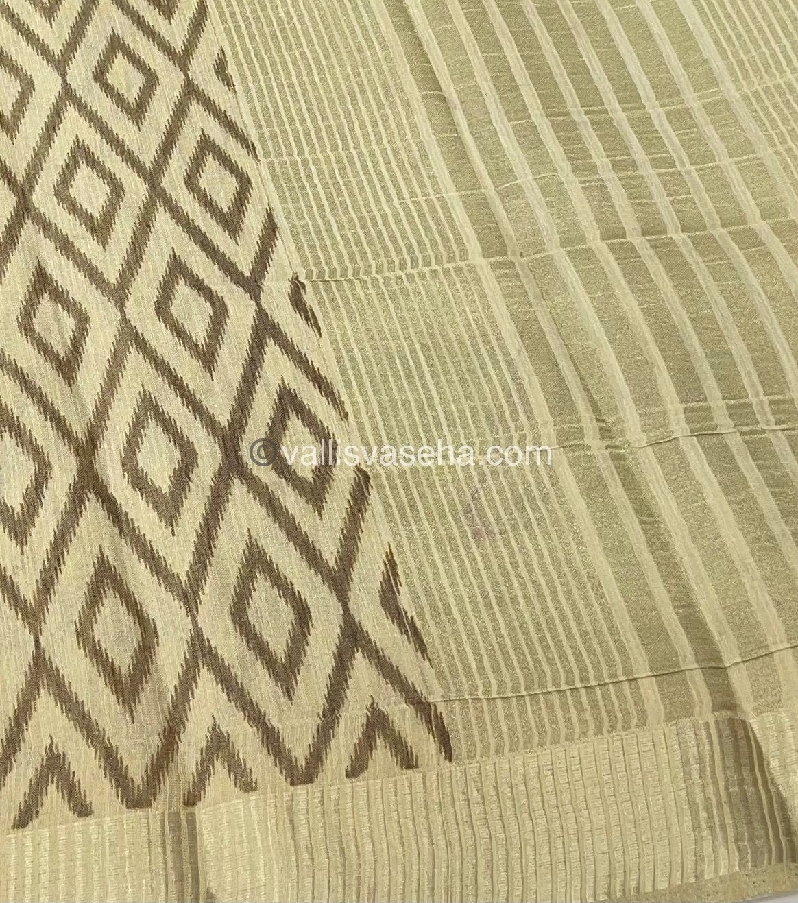 Semi Tussar Silk - Cream Shade - VVSTS004