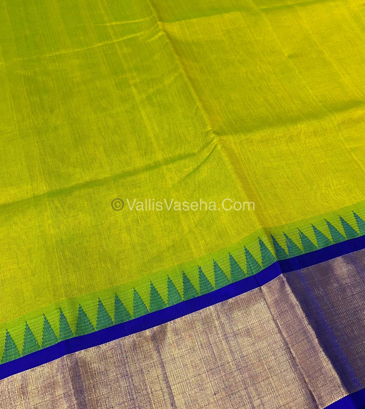 Pure Korvai Silk Cotton Saree - Temple border - VVKSC001