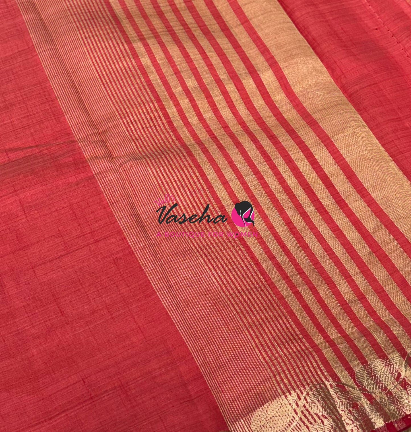 Semi Tussar Silk - Red Shade - VVSTS003