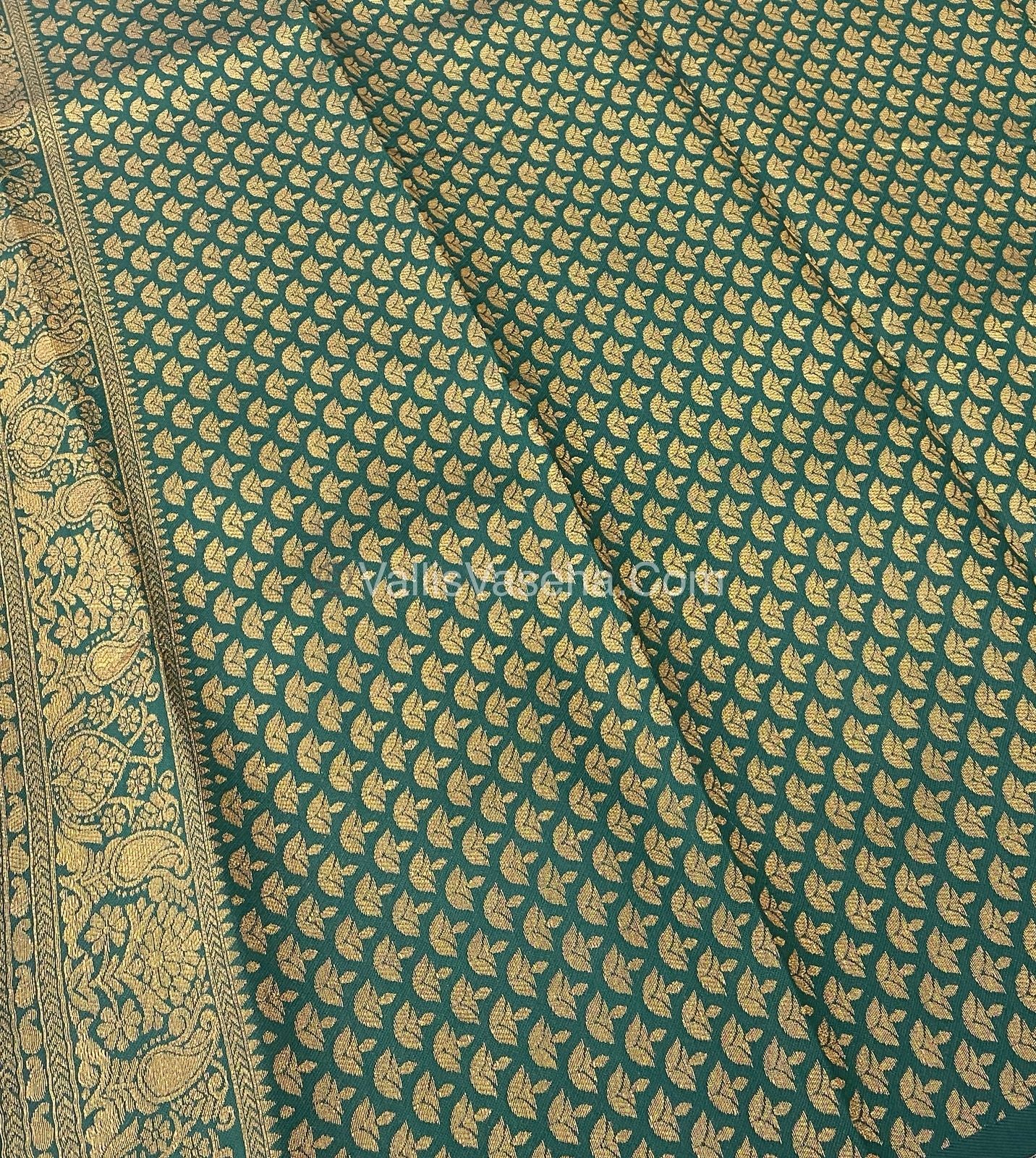 Kanchi Semi Silk - Yellow with Green VVKSS001