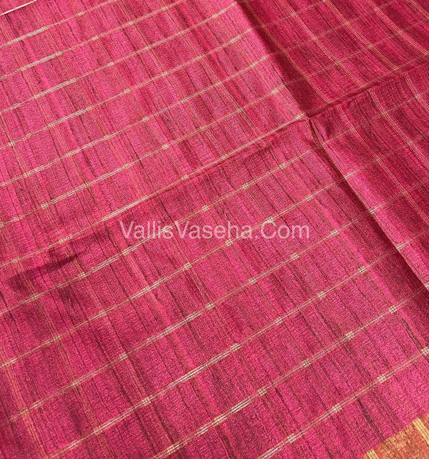 Semi Chanderi Saree - checks pattern - VVSCS004