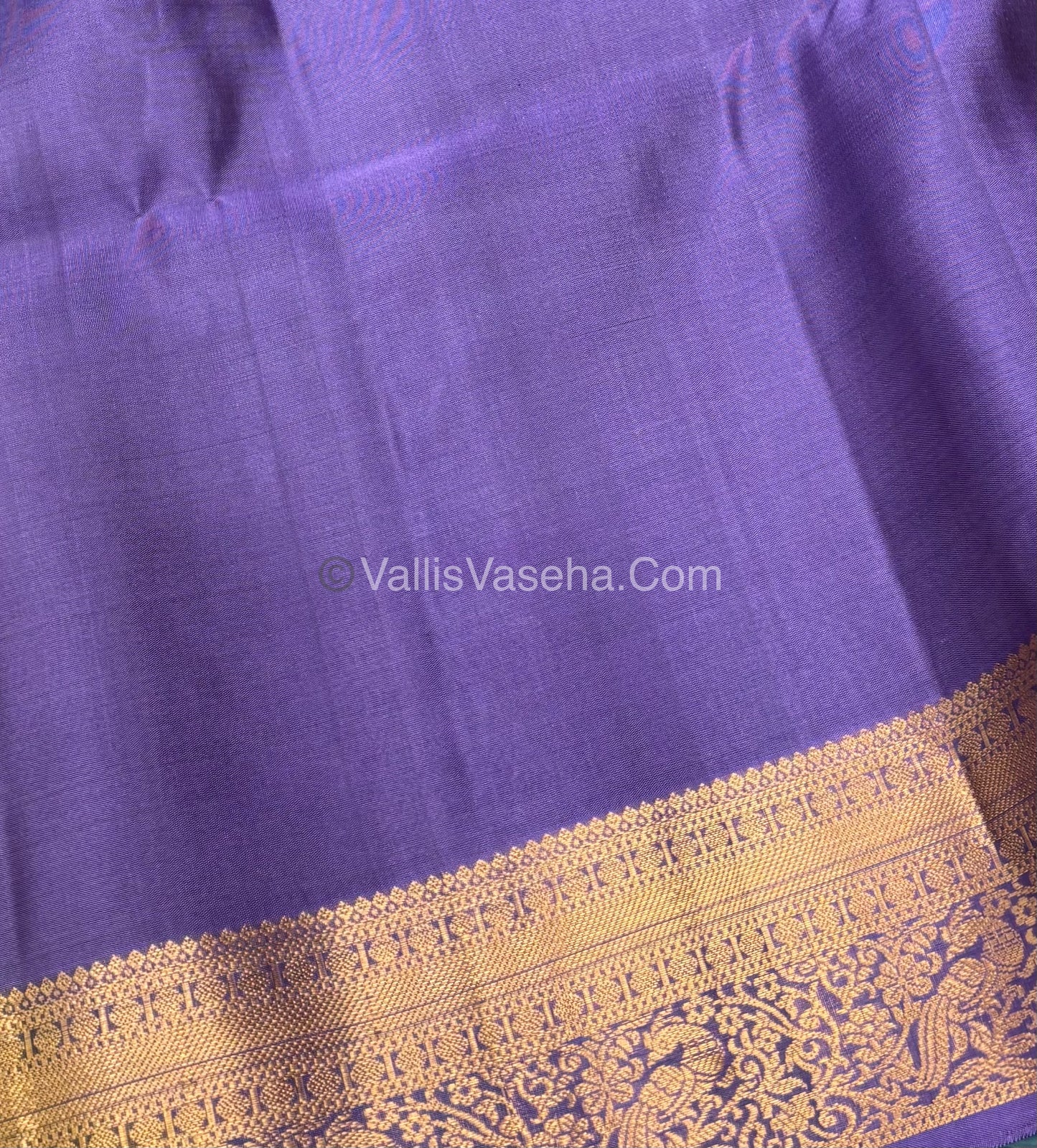 Pure Soft Silk Saree - Kanchi Border - Green & Lavender Combo - VVPSS046