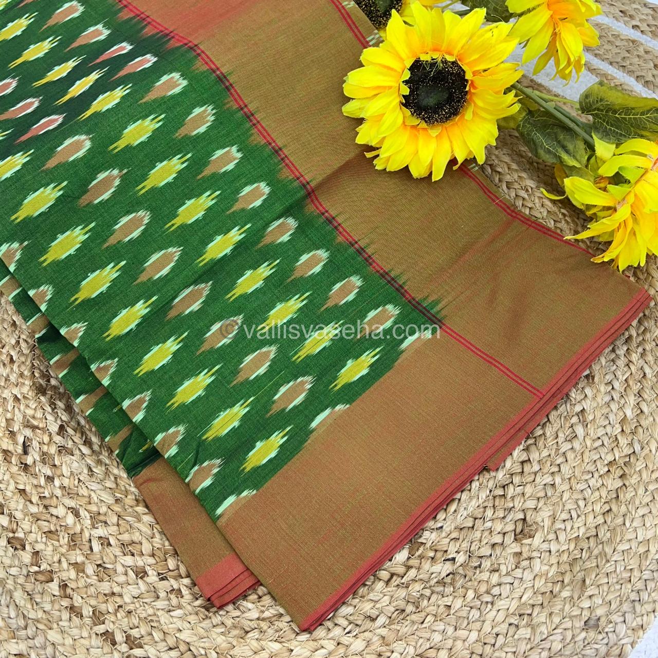 Ikkat Mercerised Cotton Saree - VVIKS001