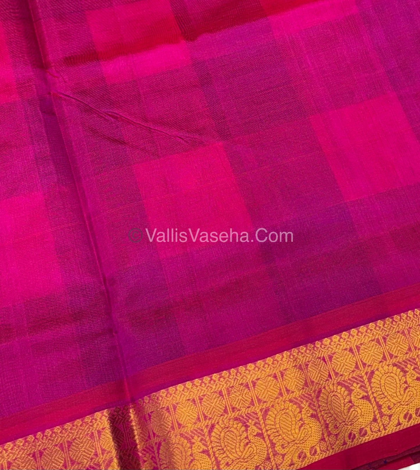 Pure Silk Cotton Saree - Pazhum Pazhamum Checks Design - VVPPSC02