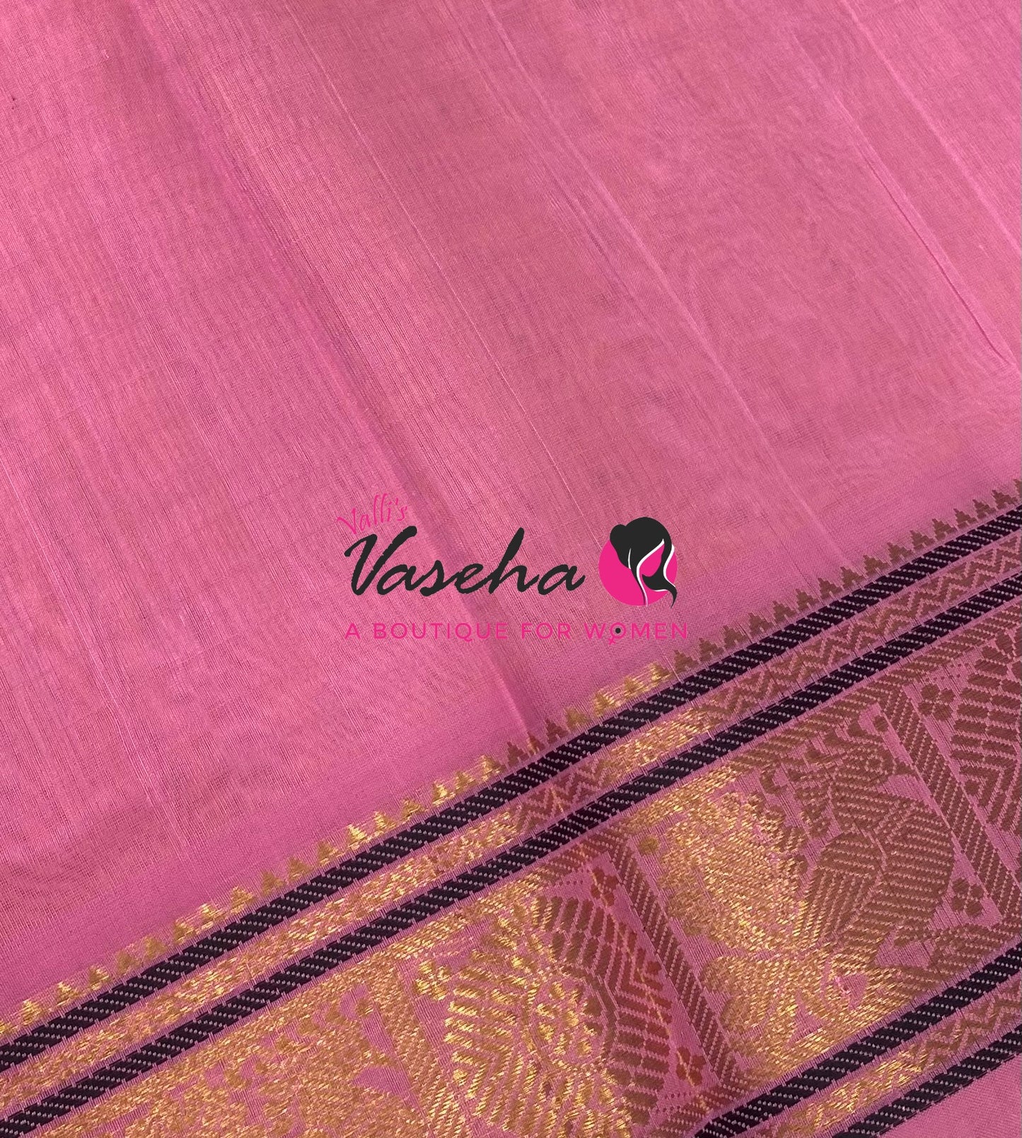 Pure Silk Cotton Saree - peach With Pink Shade - Lakshadeepam Design - VVPLD001