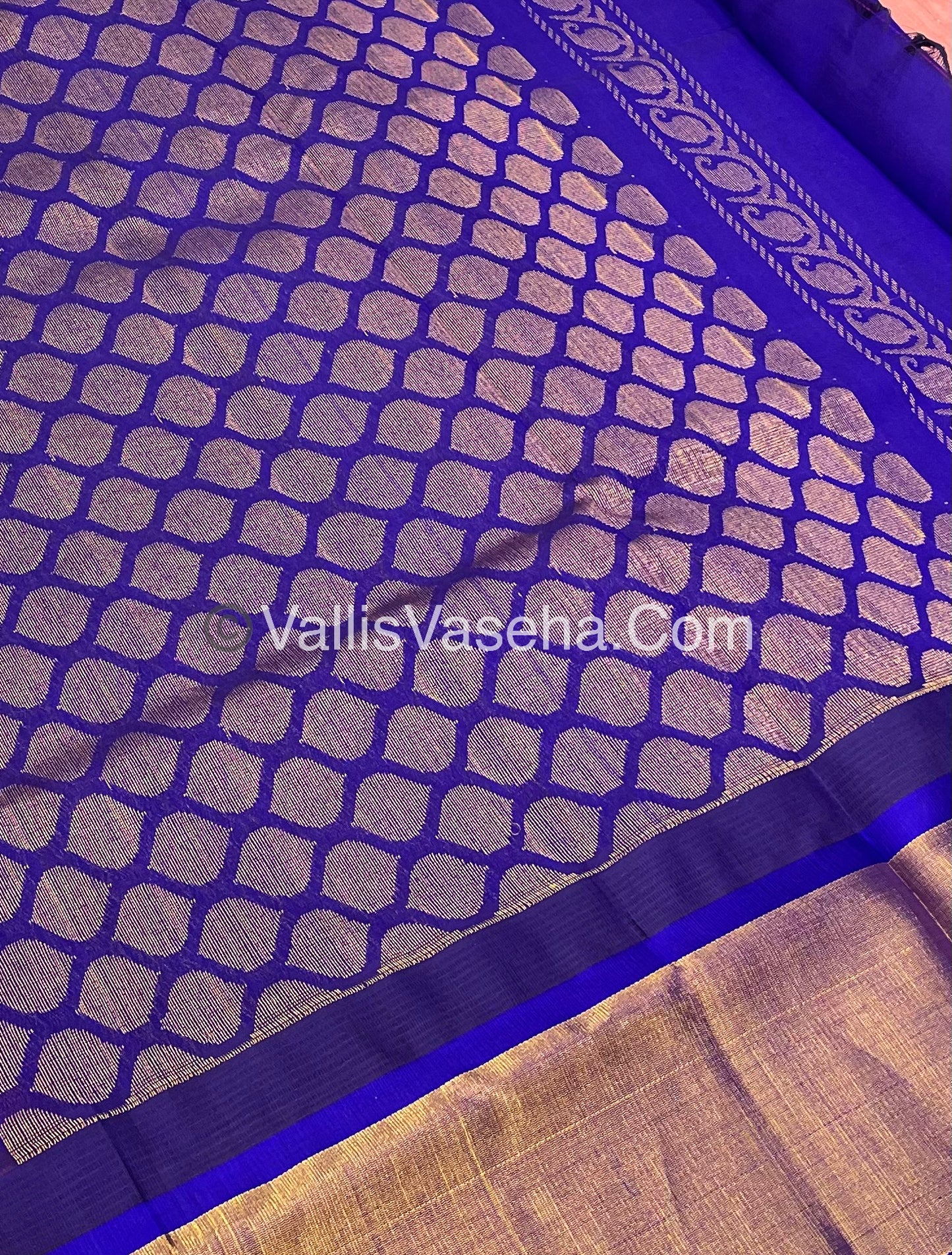 Pure Korvai Silk Cotton Saree - Temple border - VVKSC001