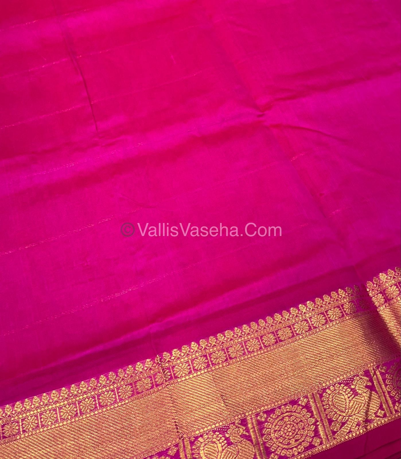 Pure Silk Cotton Saree - Mayil & Chakkaram Design - Pink Shade - VVMC001
