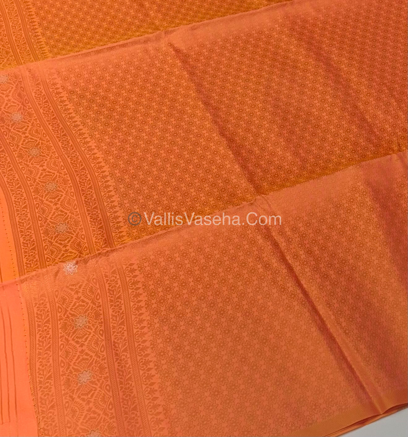 Semi Soft Silk - Border Butta - Peach Mixed Gold Shade -VVSSS010