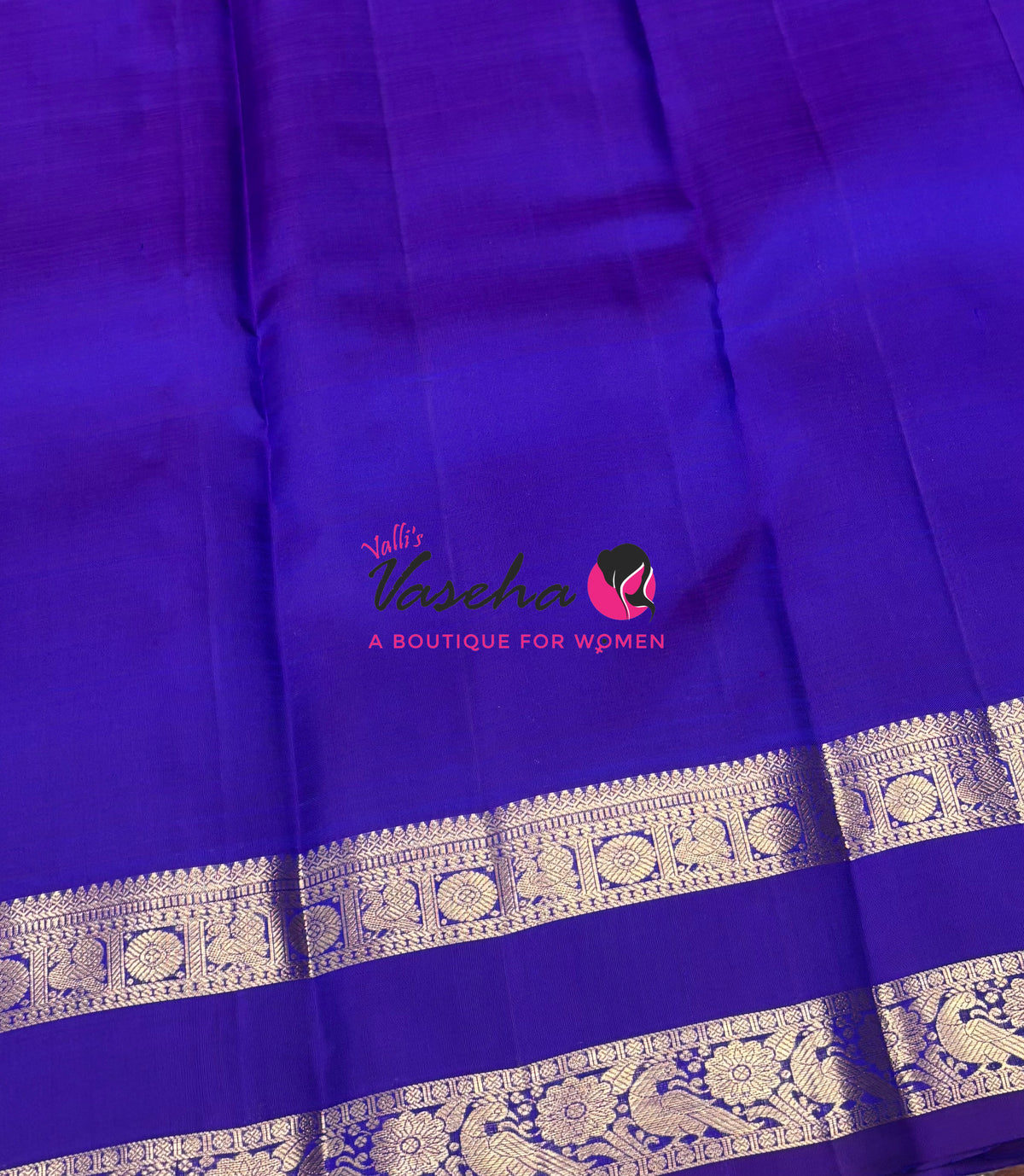 Pure Kanchipuram Silk Saree - Vairavoosi Design - Violetish Blue Shade - VVPS095