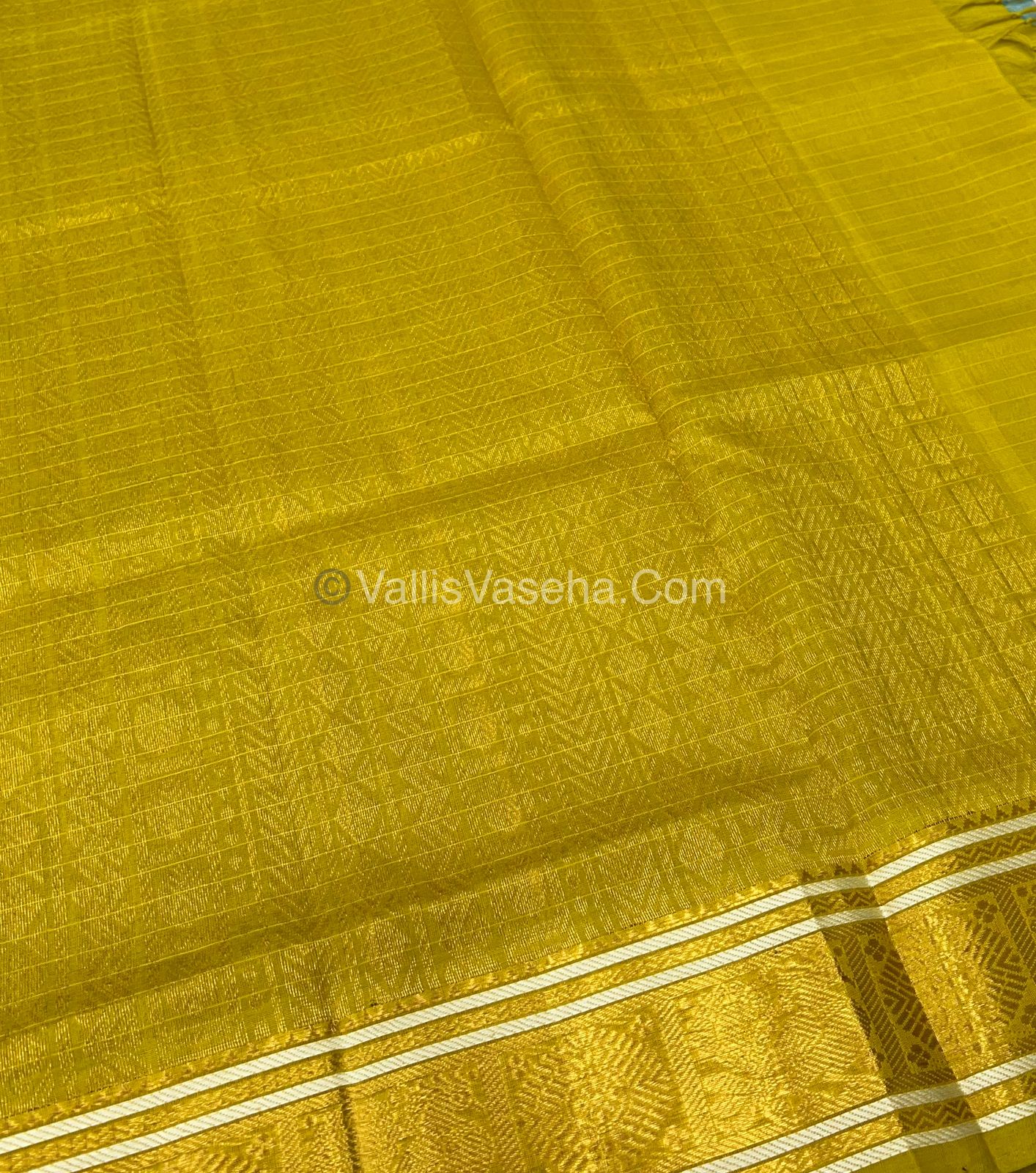 Pure Silk Cotton Saree - See Blue With Lemon Green Shade - Lakshadeepam Design - VVPLD001