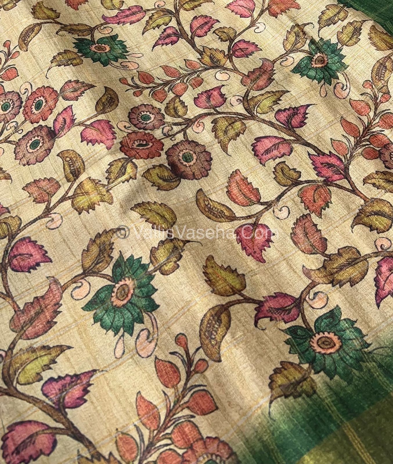 Semi Chanderi Saree - checks pattern - VVSCS004