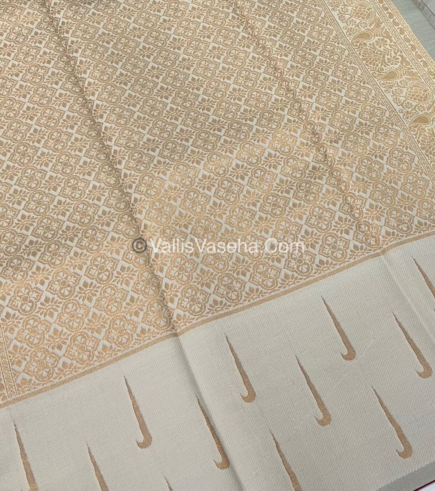 Kanchi Semi Silk - Pink with Cream - VVKSS001
