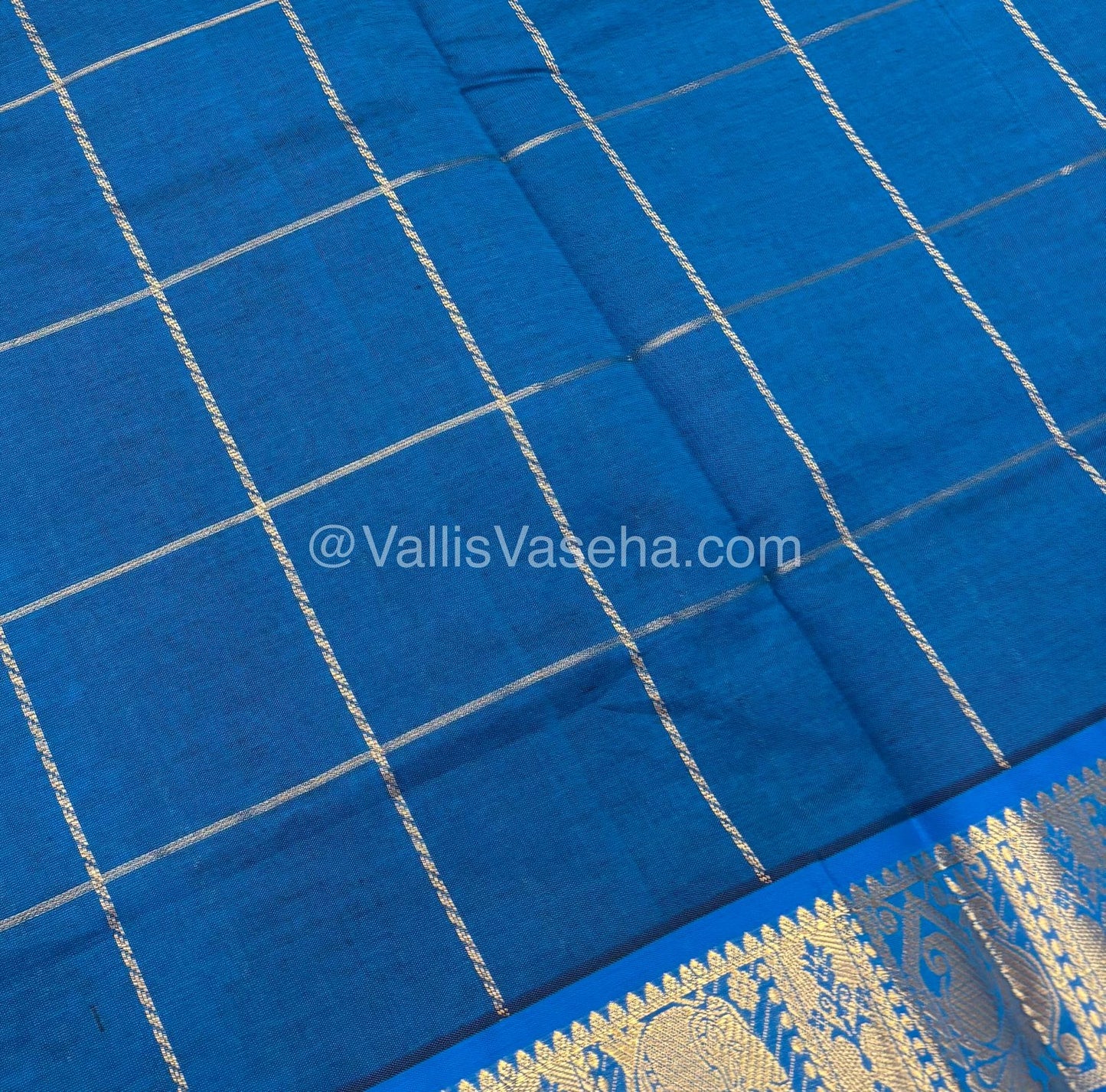 Semi Silk Cotton Saree - Maroon with Blue shade - VVSSC002