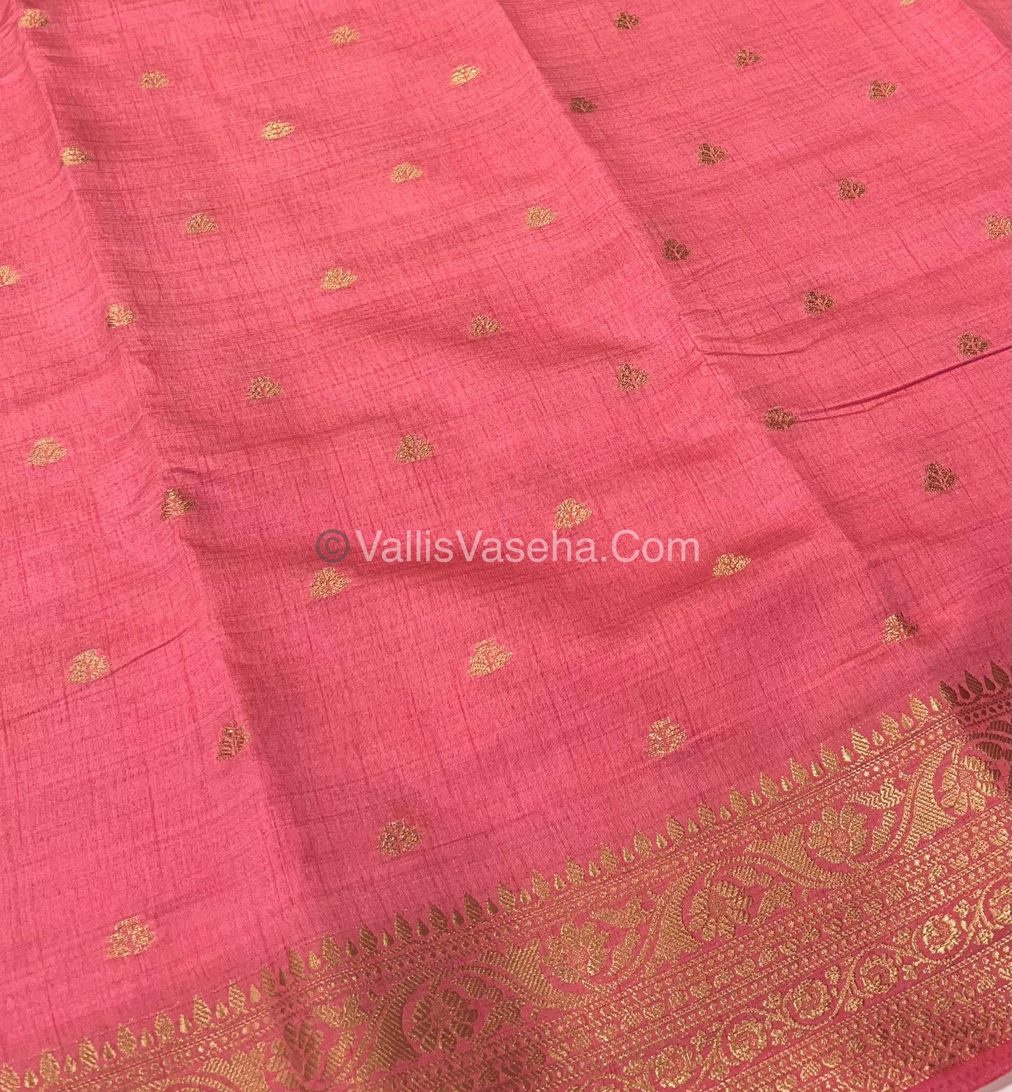 Semi Tussar Silk Saree - Peach Shade - VVSTS008