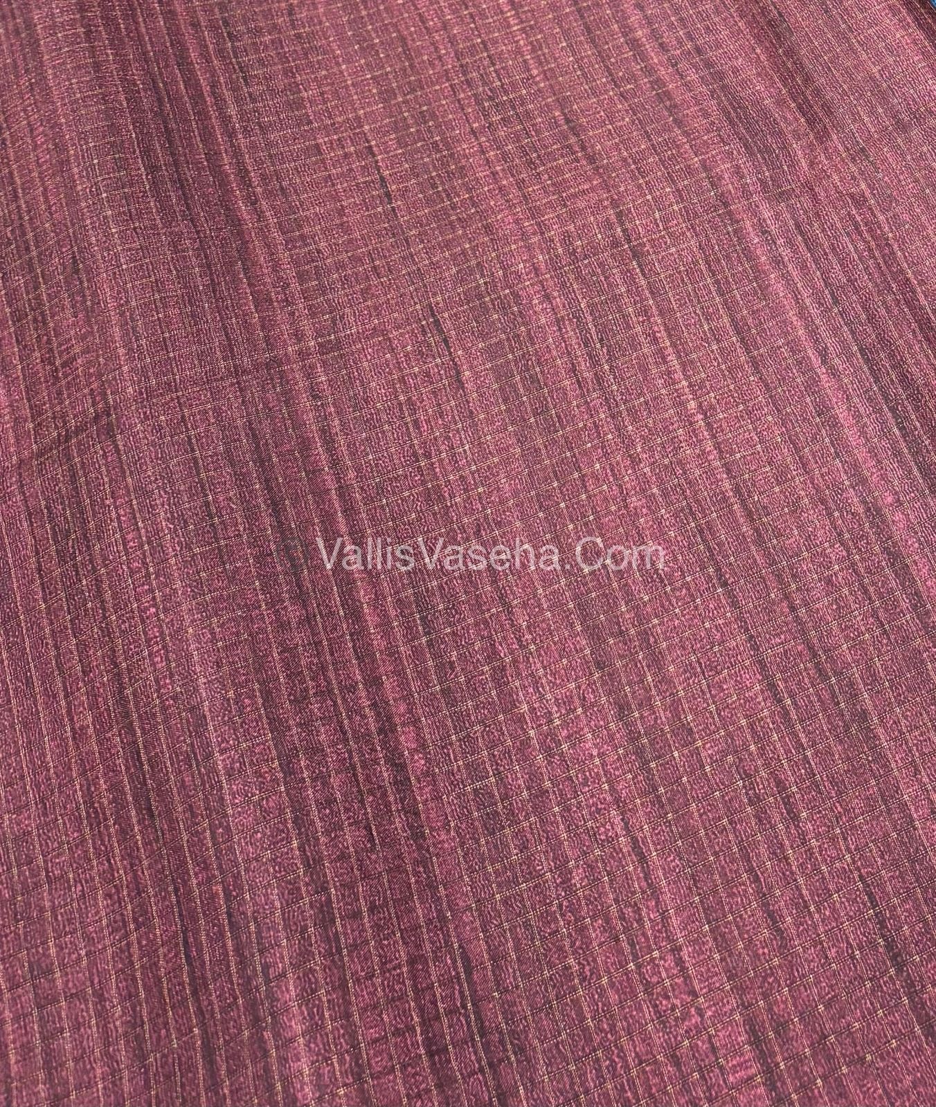 Art Tussar / Art Silk - Blue & Maroon Shade - VVATS003