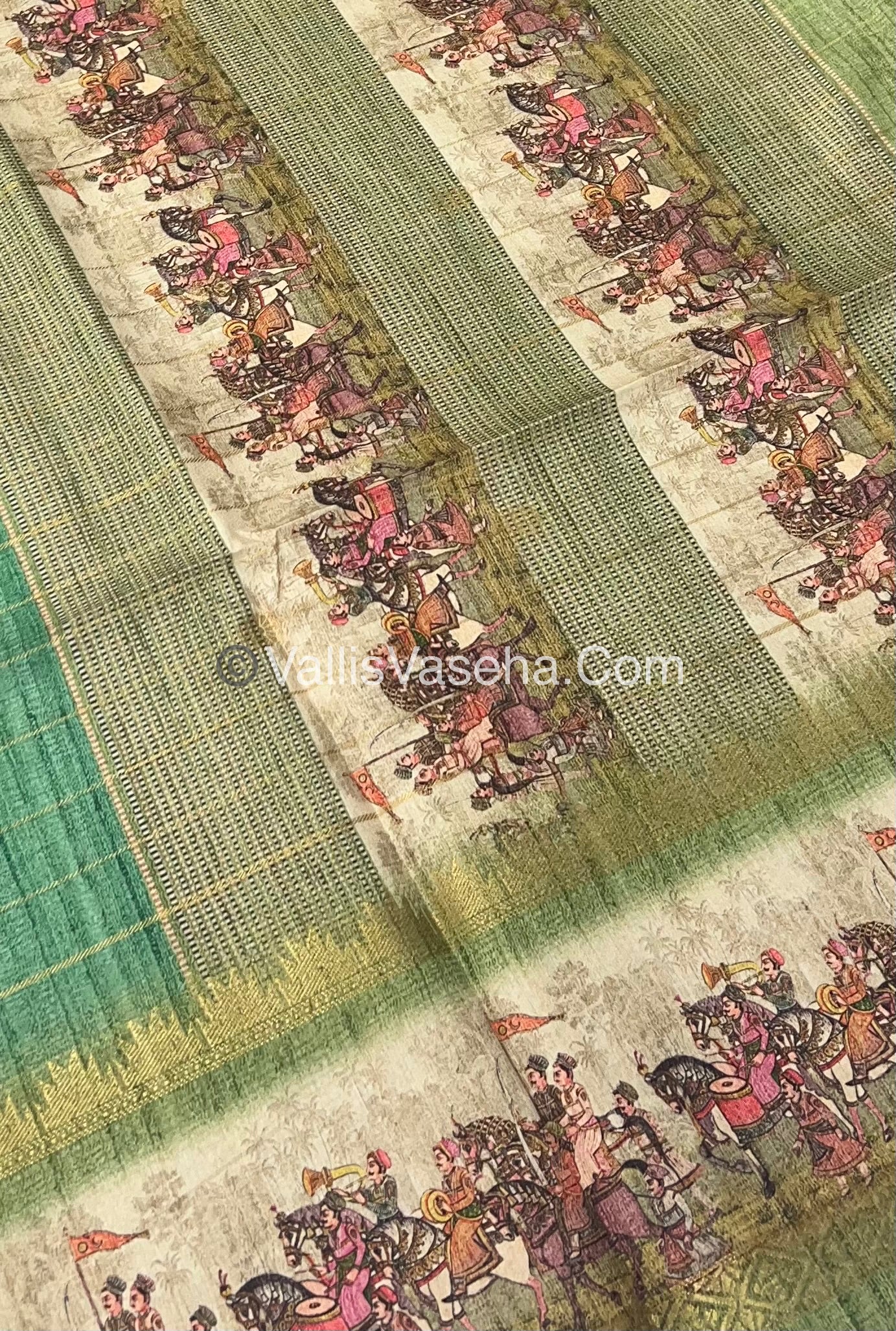 Semi Chanderi Saree - checks pattern - VVSCS004