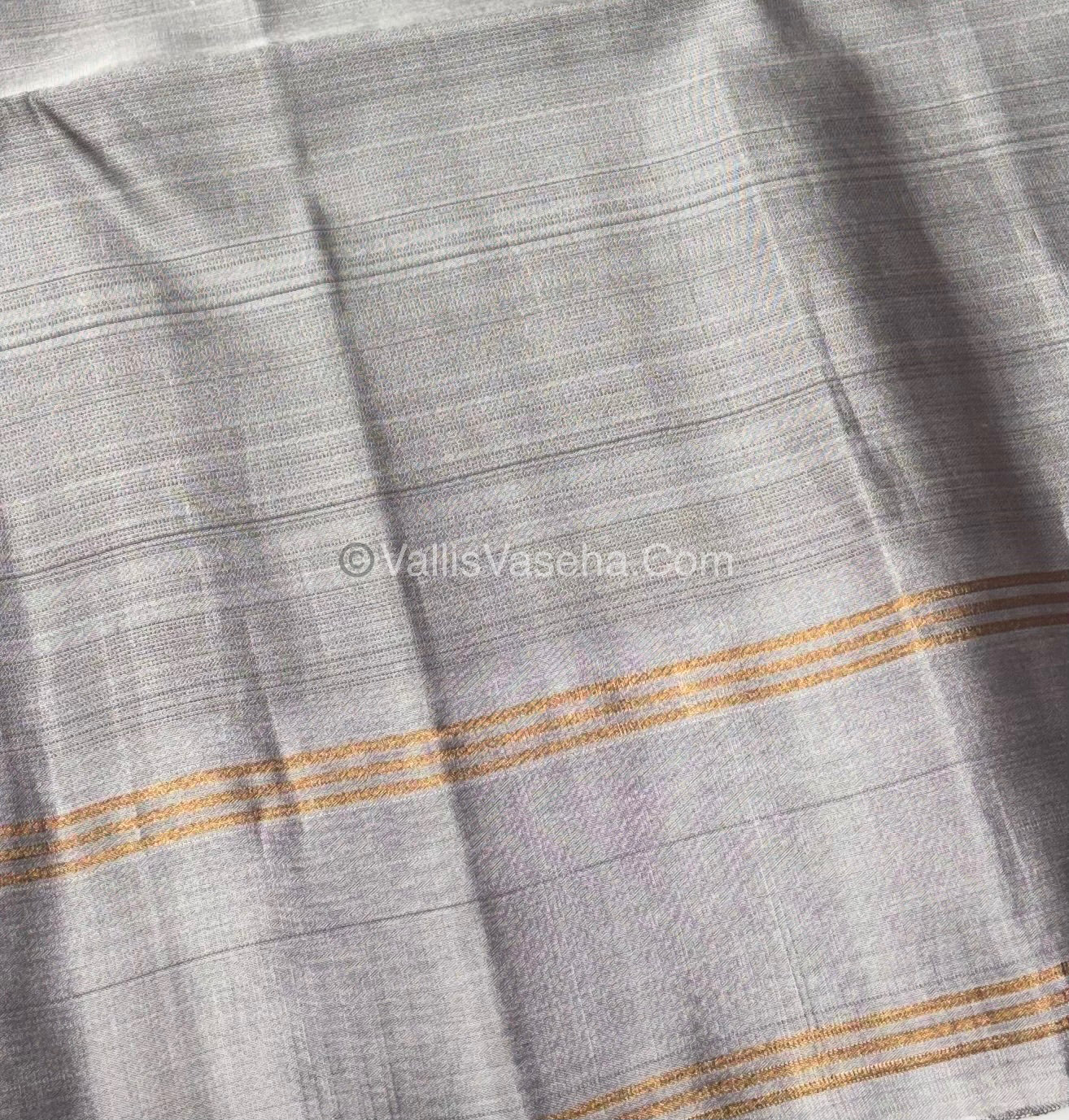 Pure Soft Silk Saree - Kolam Design - Brown & Grey Shade - VVPSS056