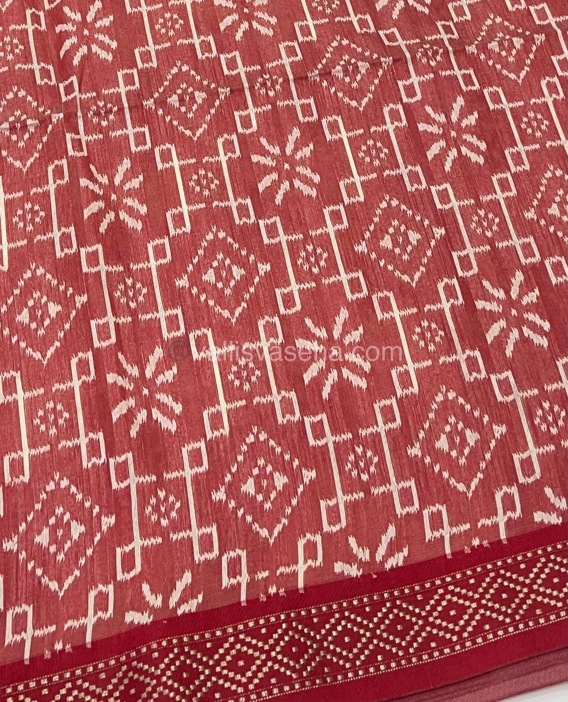 Semi Raw Silk with Zig Zag Design Weaving - VVRS003