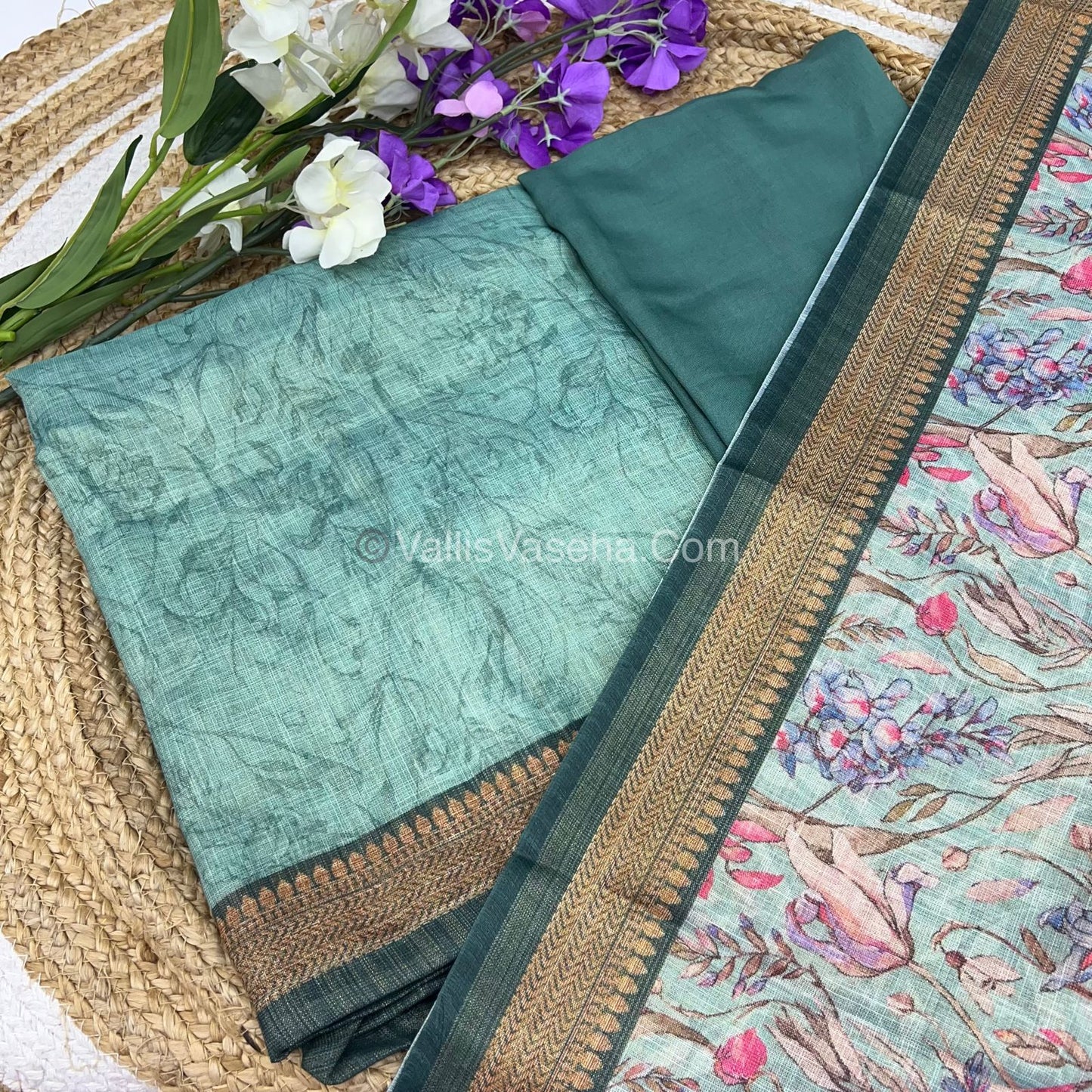Digital Printed Tissue Linen Salwar Material | VVUSM003