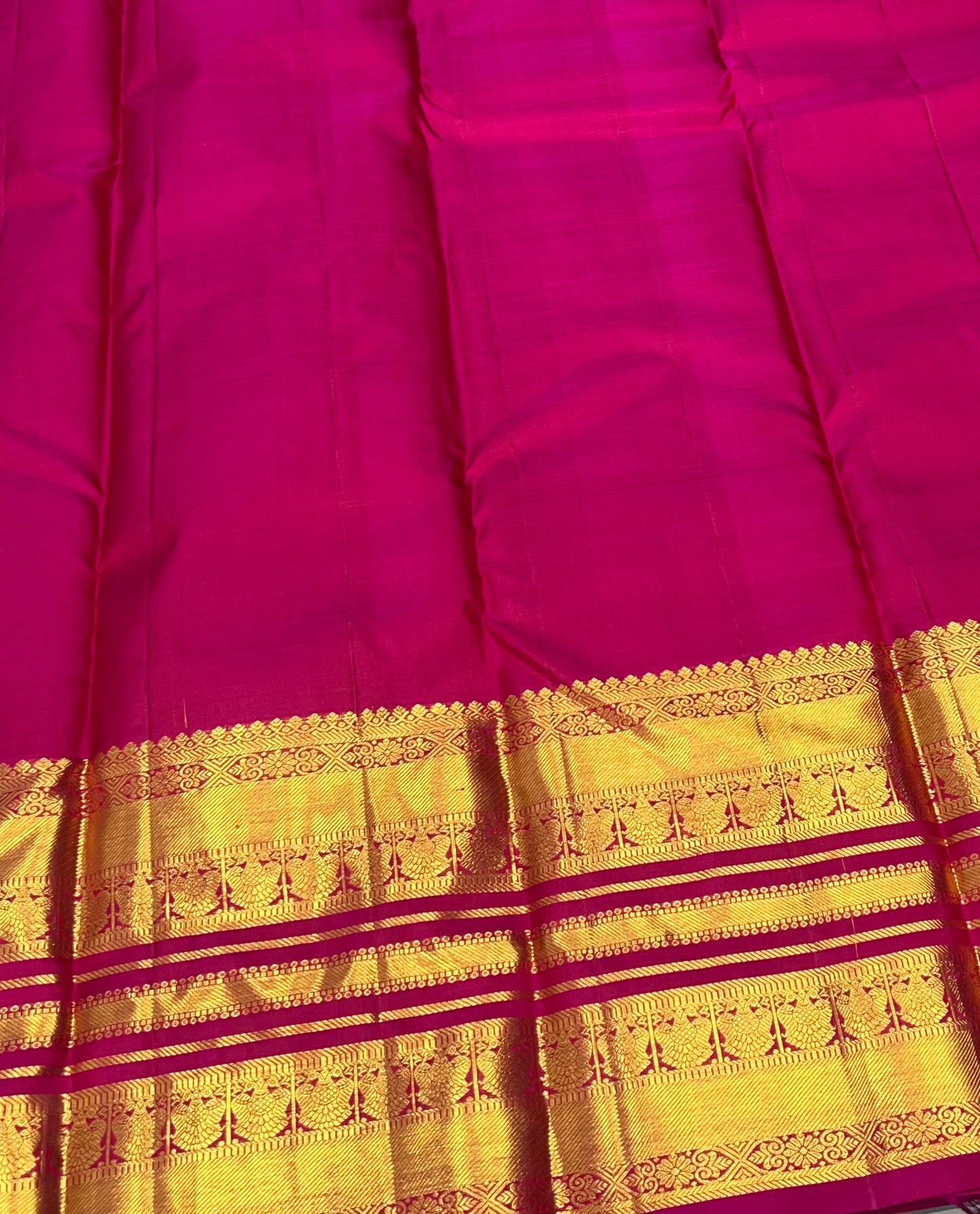 Pure Kanchipuram Silk Saree - Yellow With Rink Combo - VVPS012