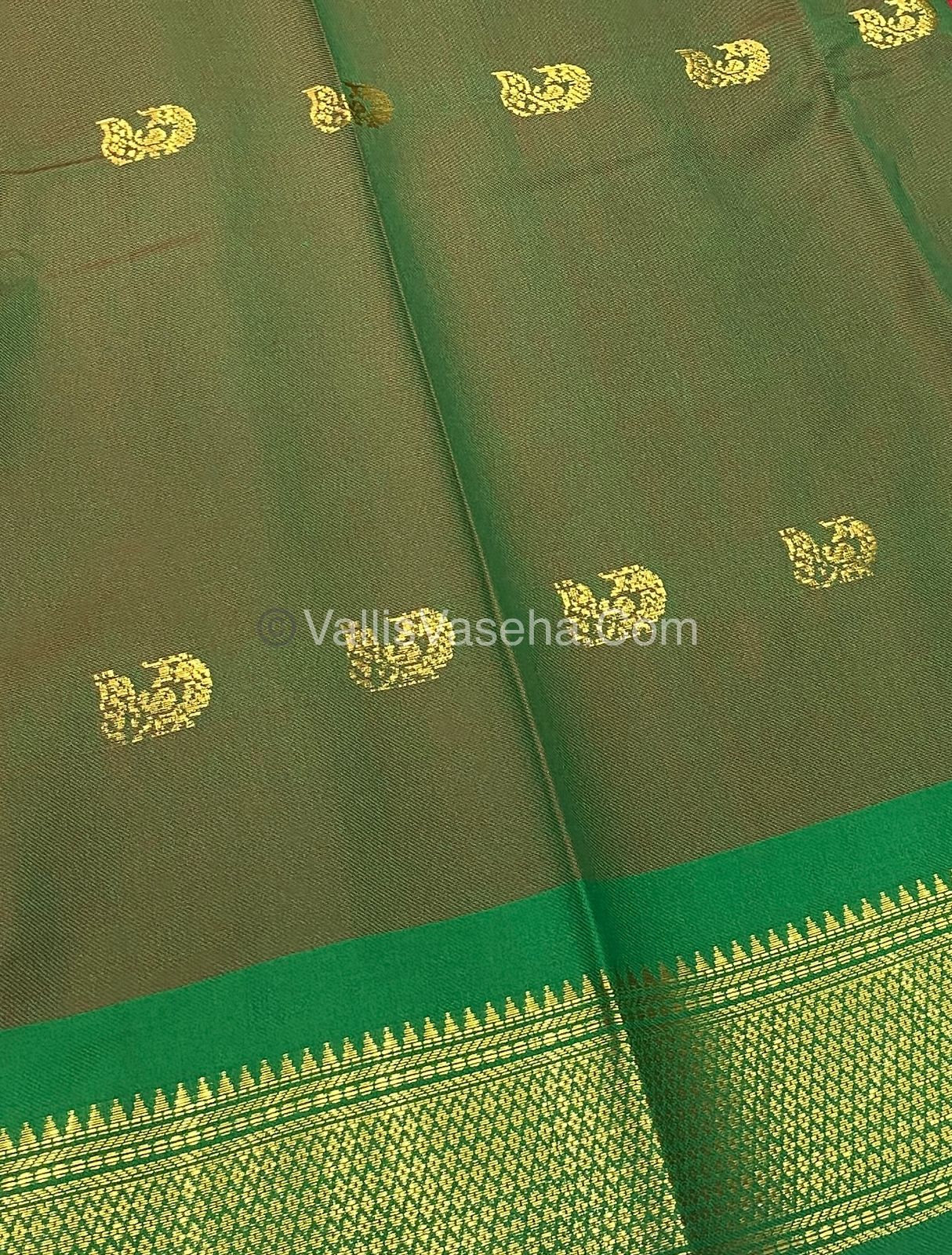 Semi Silk -  Red with Green  Combo VVSS001