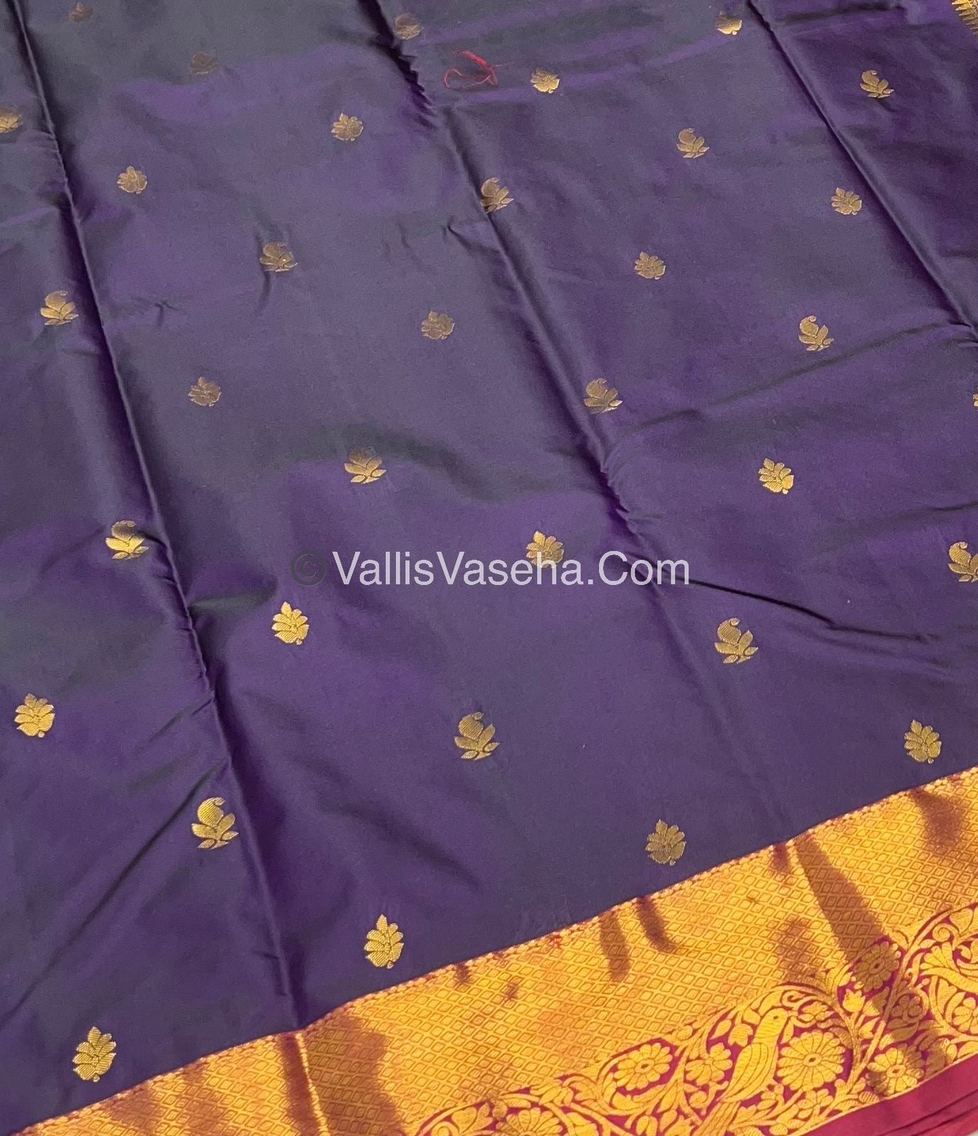 Semi Kanchipuram Silk - Purple Shade - VVSKS002
