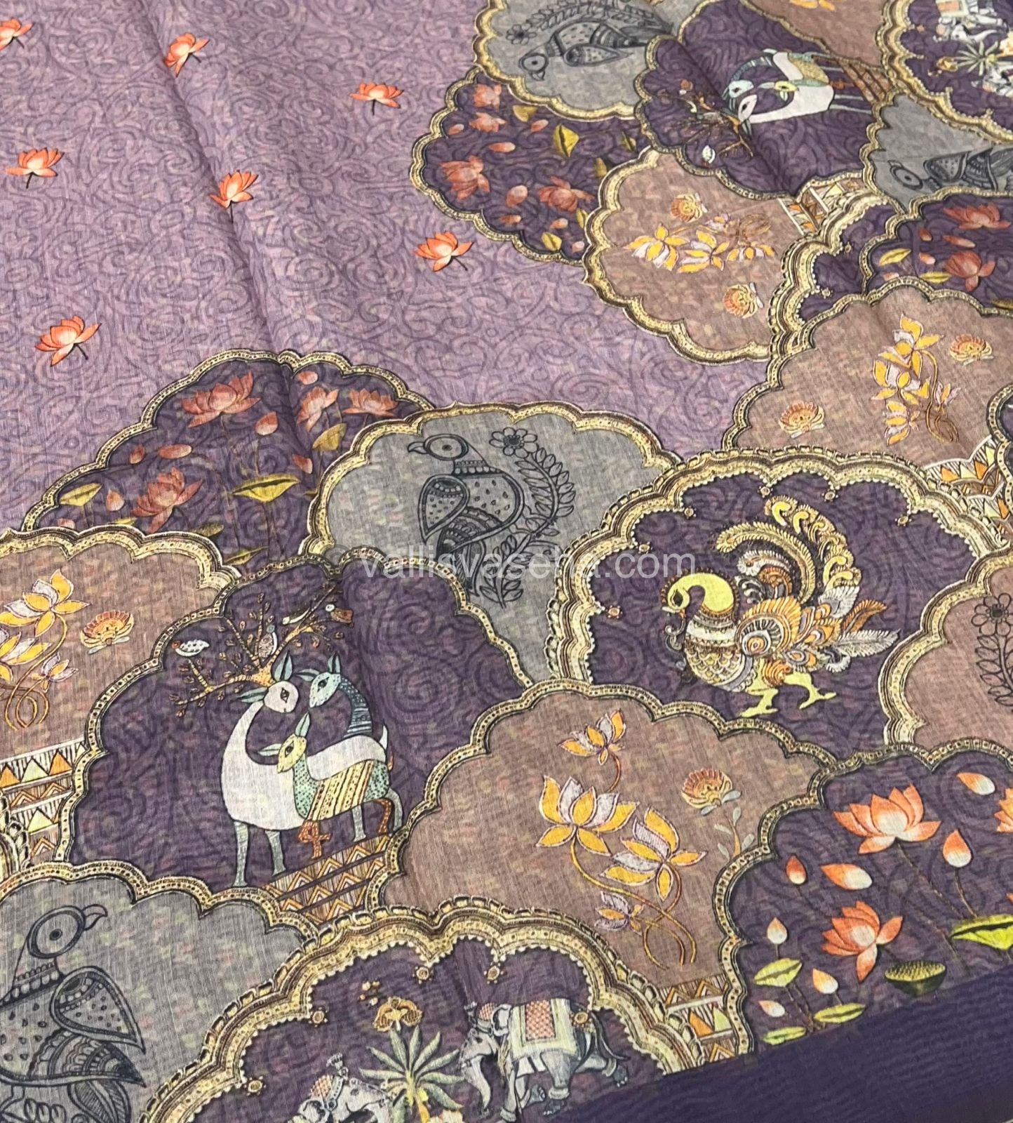 Semi Chanderi Saree - Digital Printed - VVSCD001