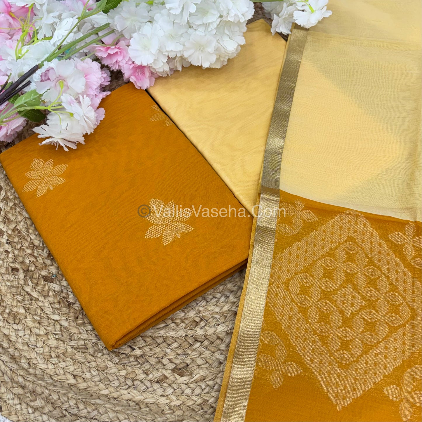 Unstitched Salwar Material -Silk Cotton - VVUSM006